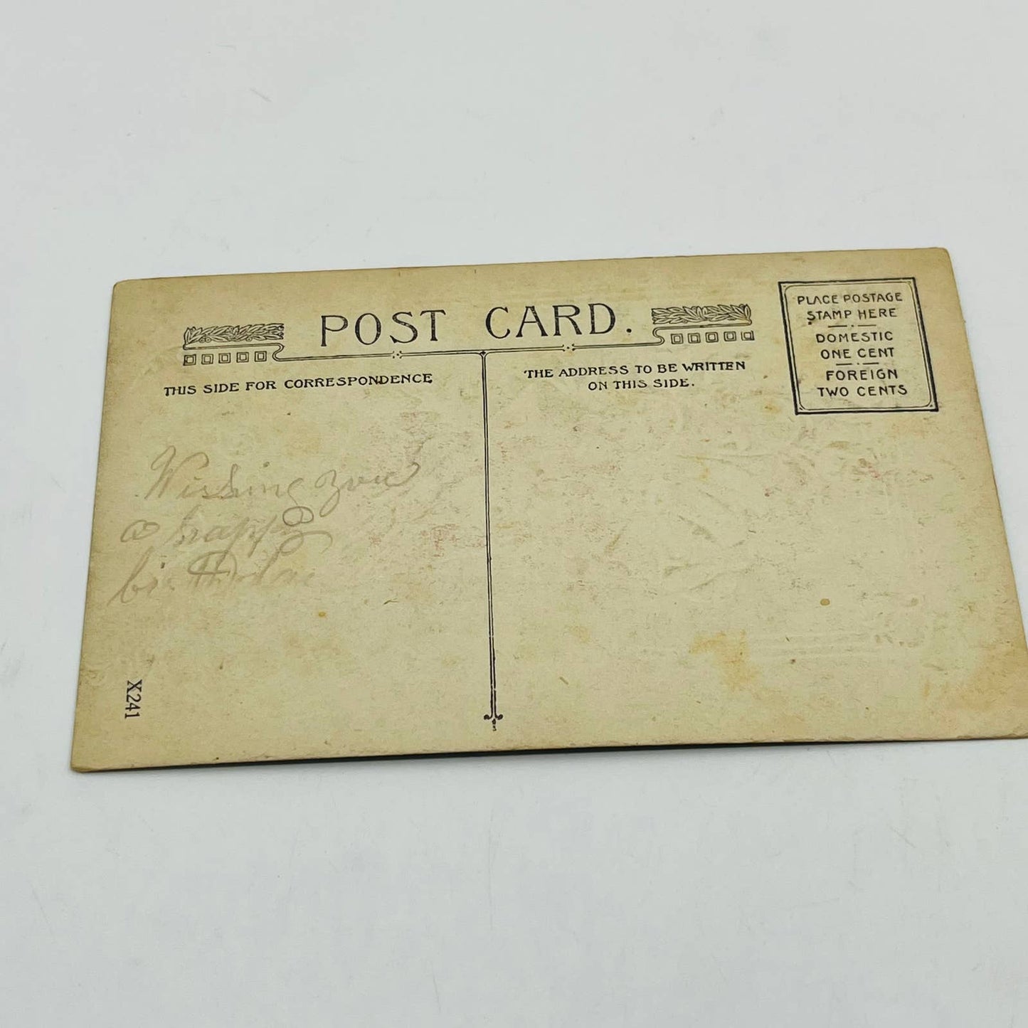 1910s Birthday Post Card WINSCH Back Art Deco Embossed Poppies Dresden PA5-2