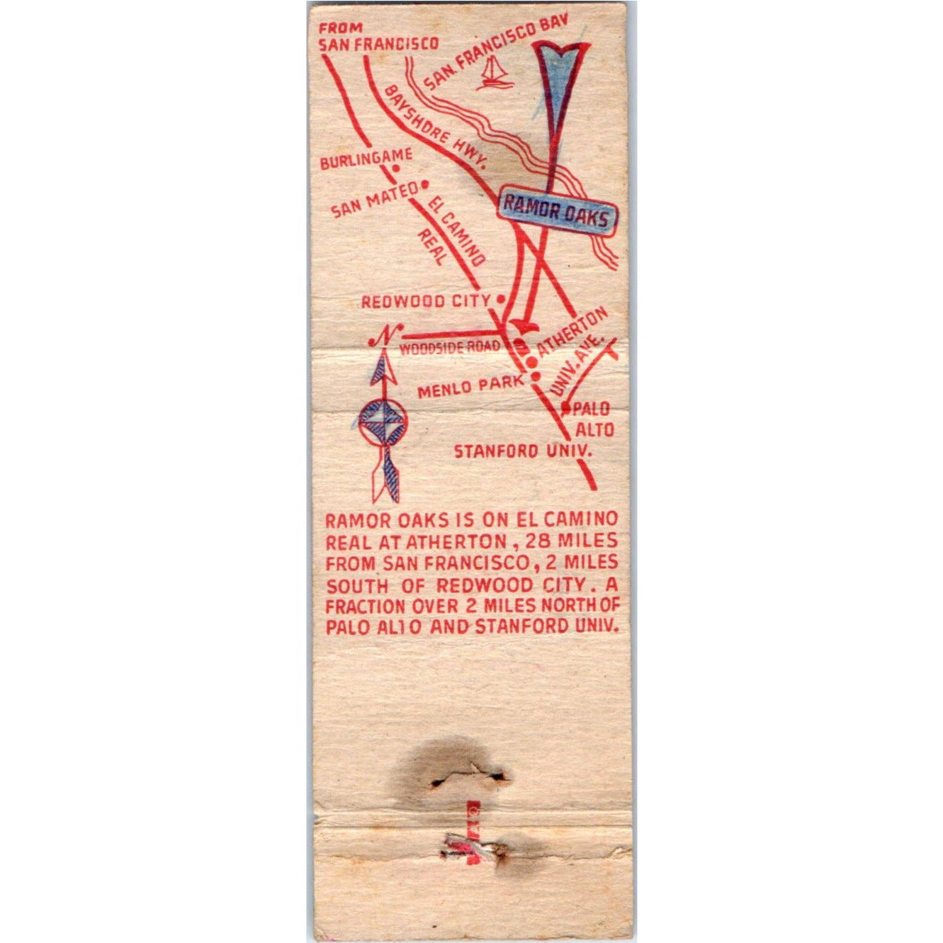 Madame Savary's Ramor Oaks at Atherton CA Advertising Matchbook Cover MM9-9