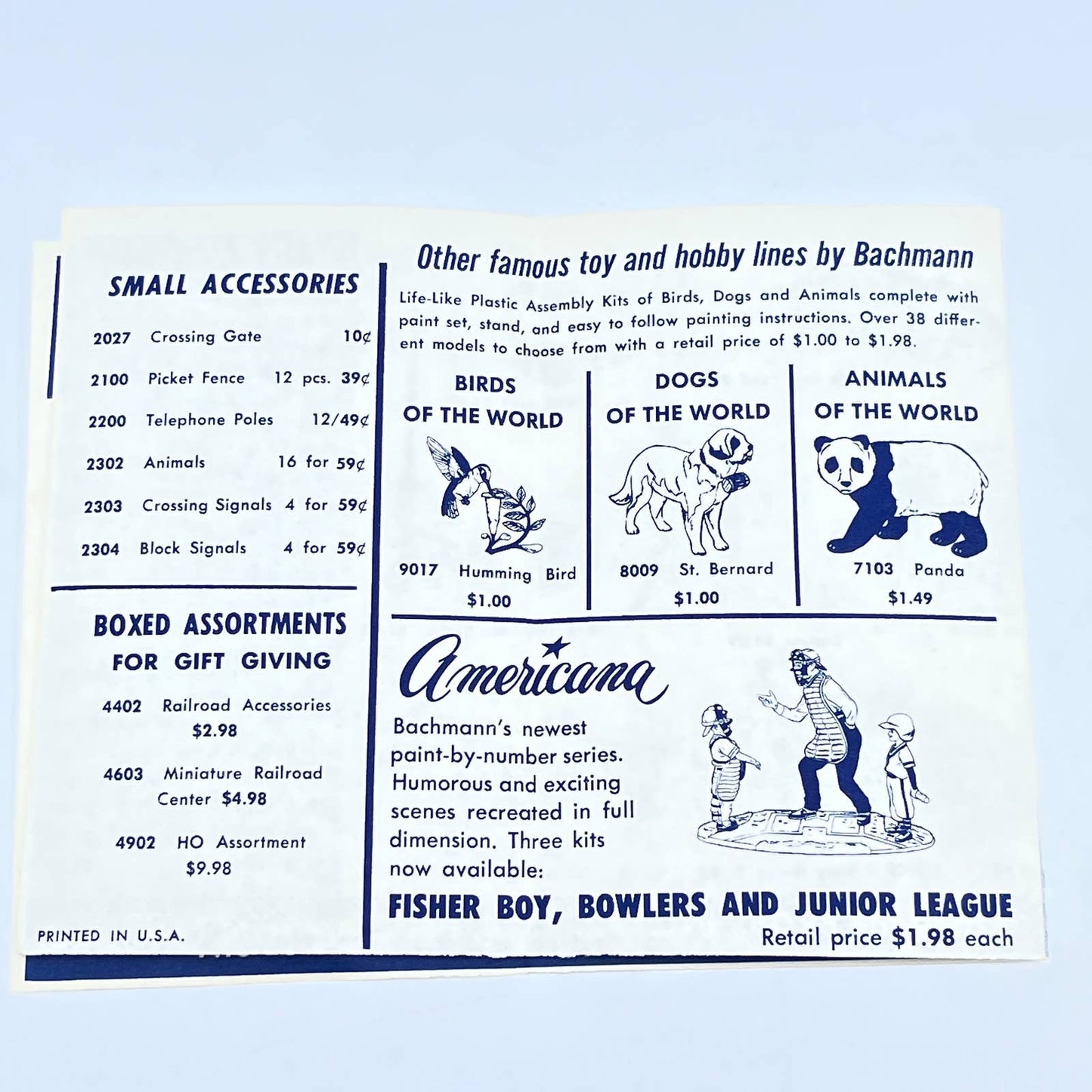 1950s Plasticville USA Ho Trains Accessory Model Railroad Leaflet AC1