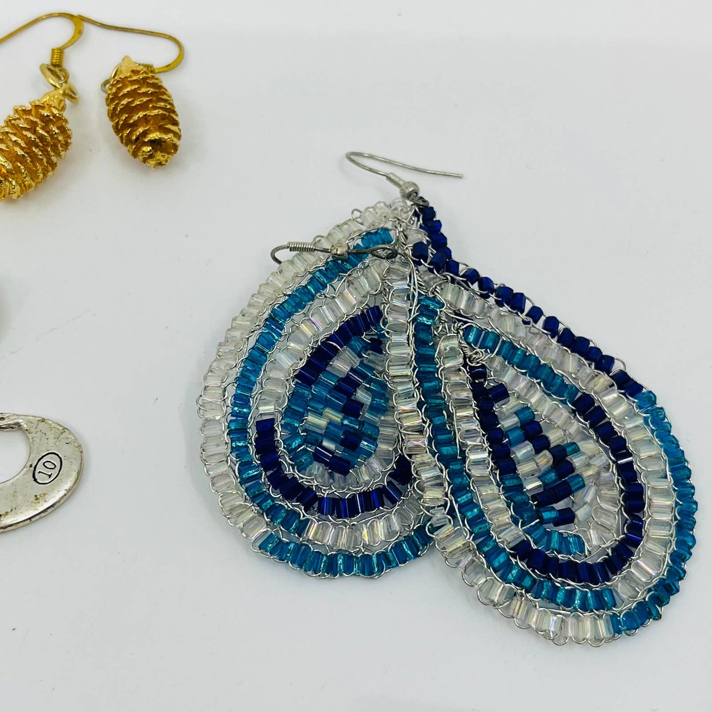 Vintage Lot of 17 Pairs of Costume Jewelry Earrings Earrings SB7