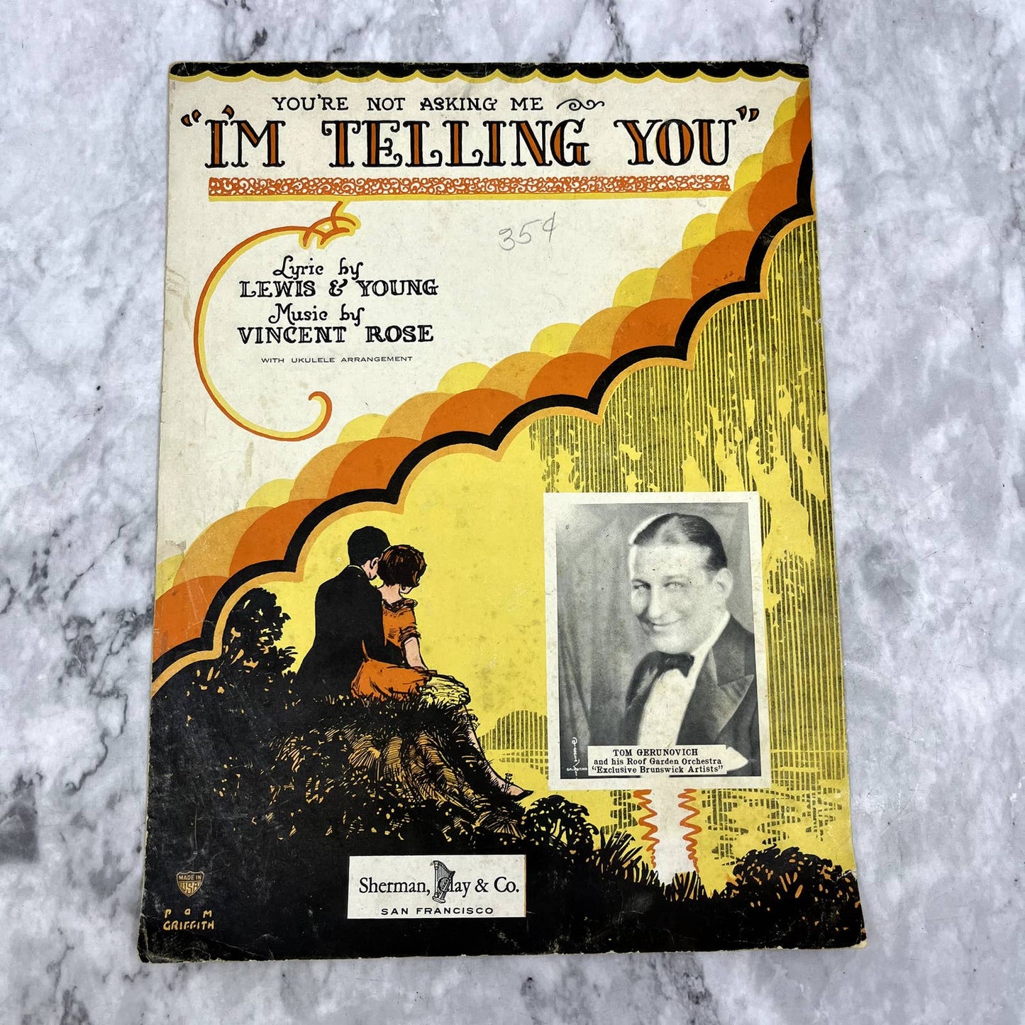 I'm Telling You Lewis Young Vincent Rose 1929 Sheet Music TK2-SM