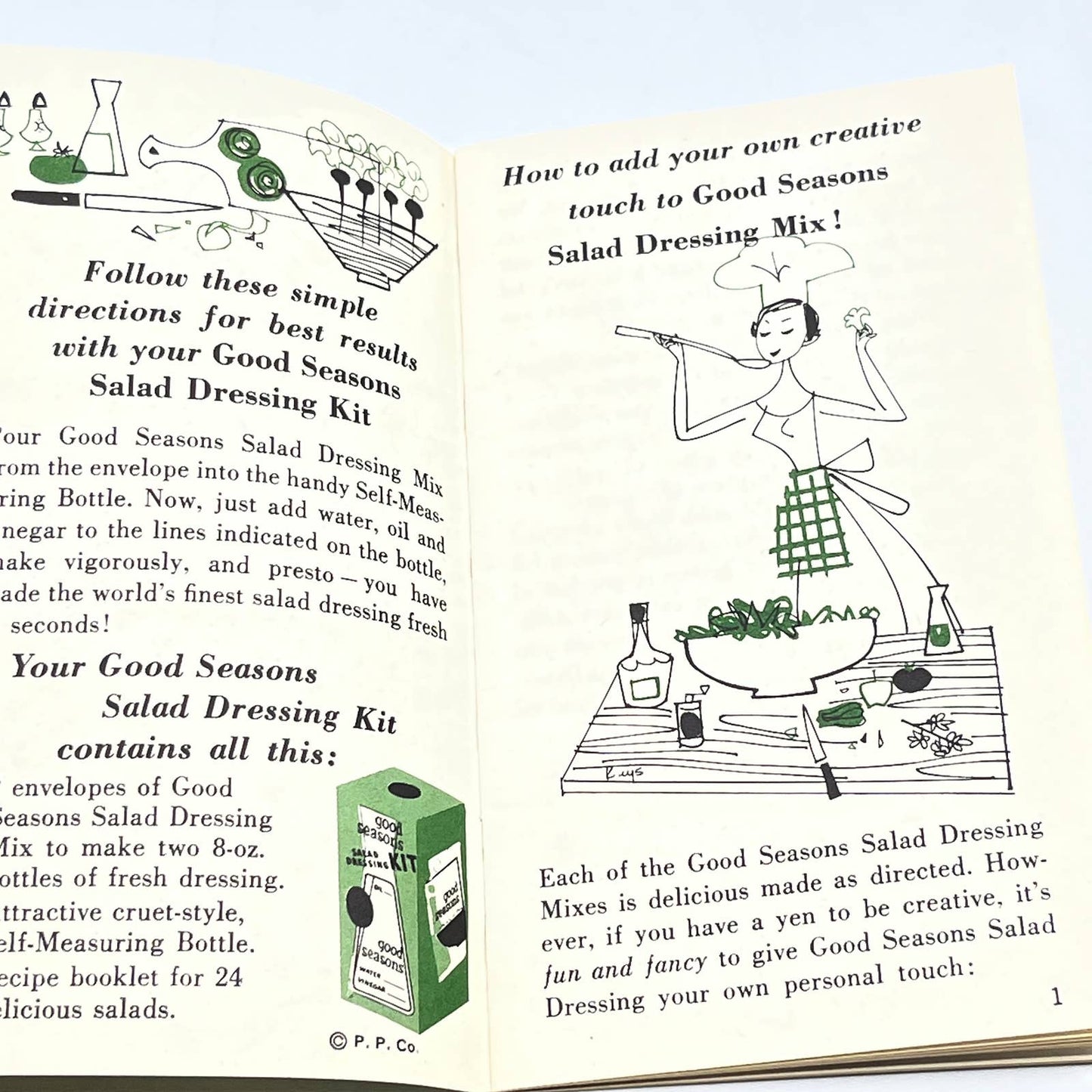 1950s Salad Recipe Booklet Good Seasons Salad Dressing Mix AC2