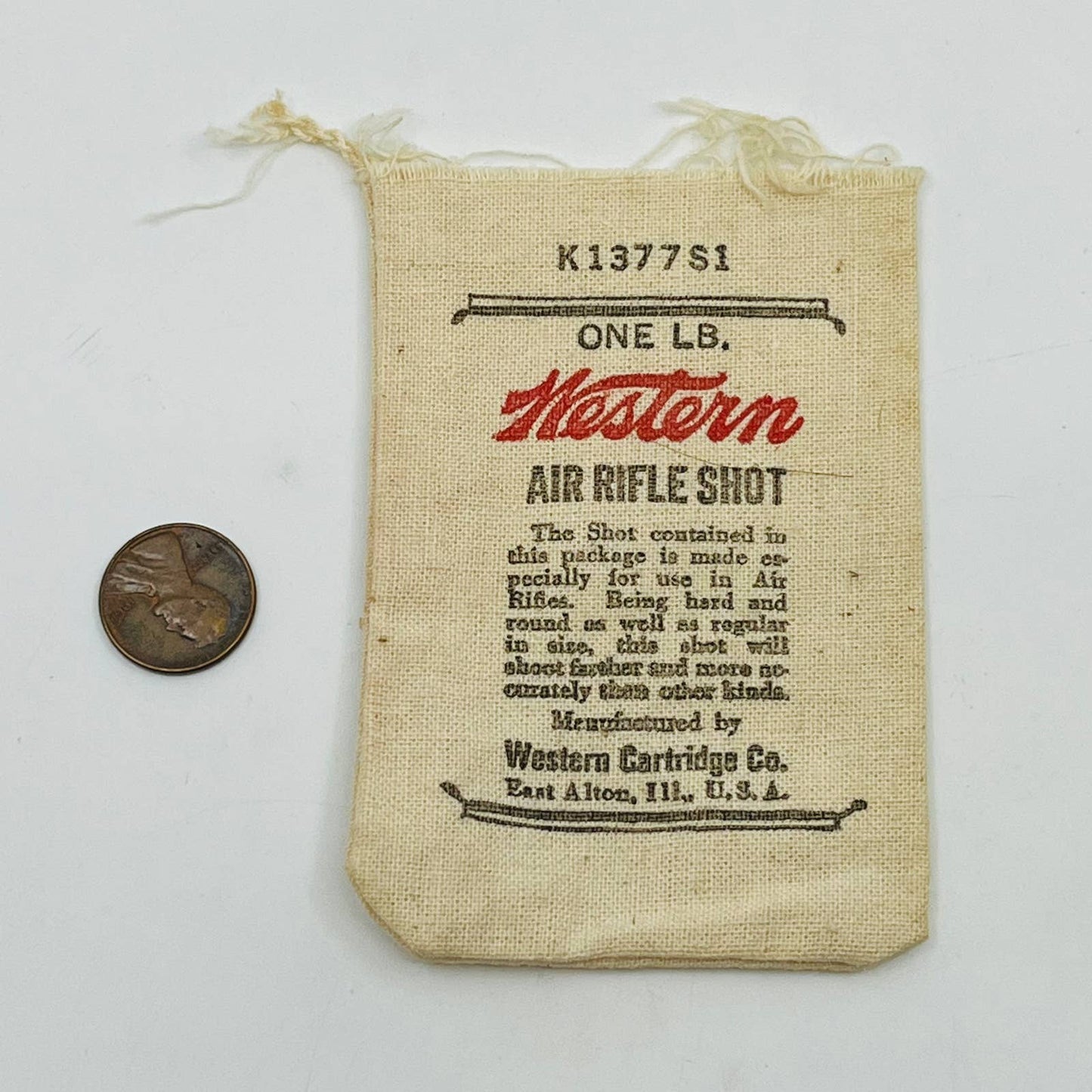 Vintage Western Air Rifle Shot CANVAS BAG East Alton Illinois SA7