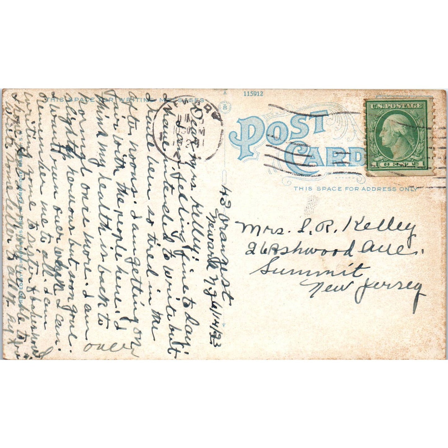 Along the Boardwalk Long Branch NJ c1910 - Original Postcard TJ9-P1