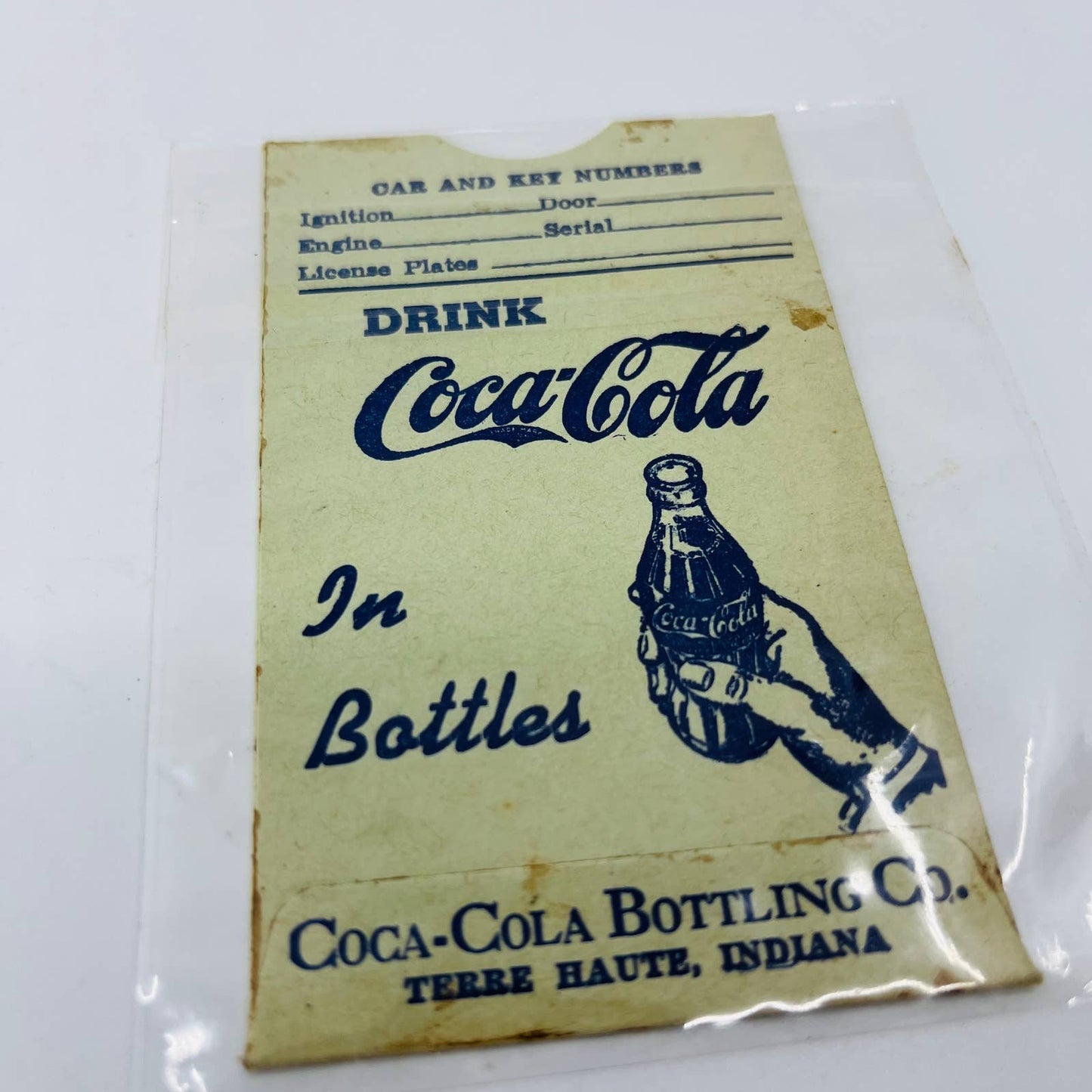 1940s Vintage Coca Cola Drivers License Sleeve Holder, Terre Haute, Indiana C4
