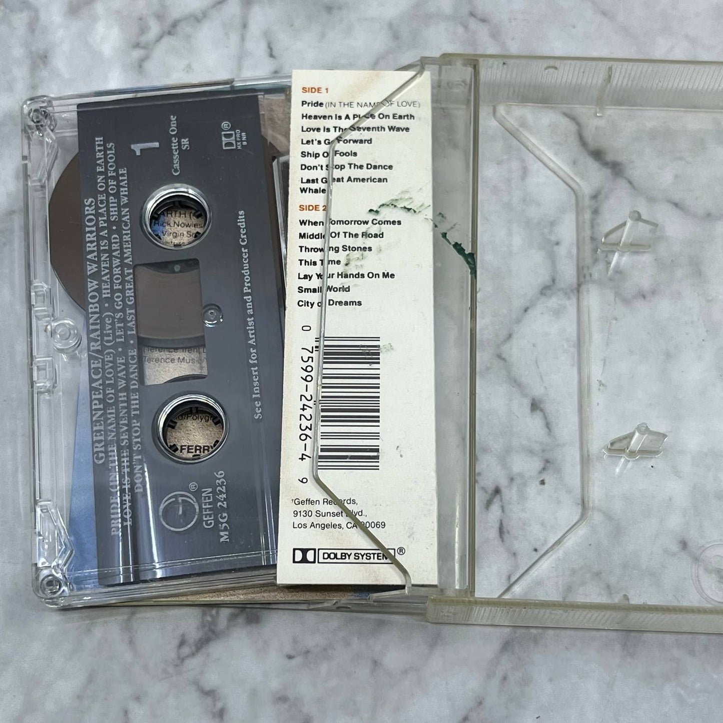 Greenpeace - Rainbow Warriors Tape 1 Geffen WEA Cassette Tape TB5-13