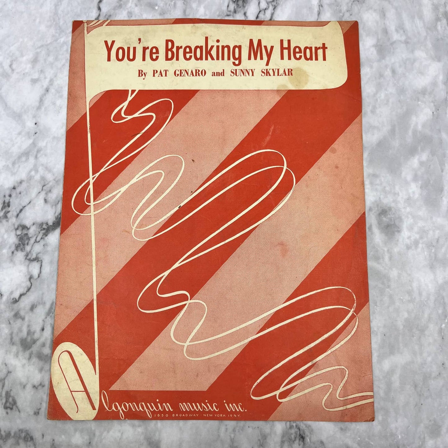 Vintage Sheet Music - You're Breaking My Heart, Genaro/Skylar 1948 TH5
