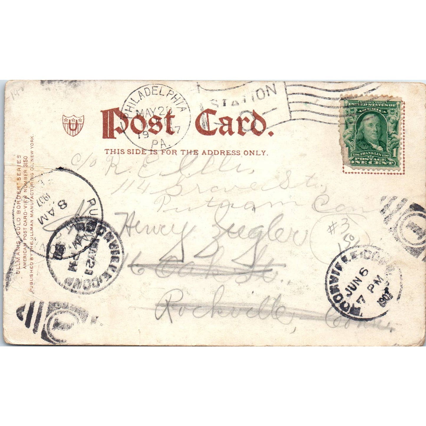 1907 Postcard Benjamin Franklin's Grave Philadelphia PA TD9-P1