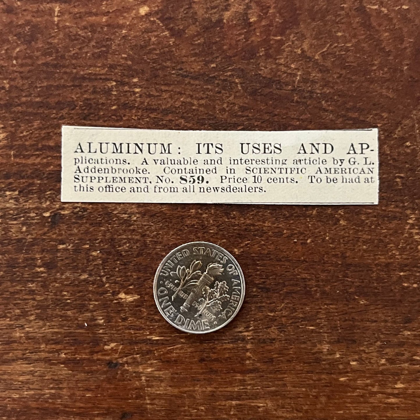 Aluminum - Uses and Applications G.L. Addenbrooke Original Advertisement AD8-P28