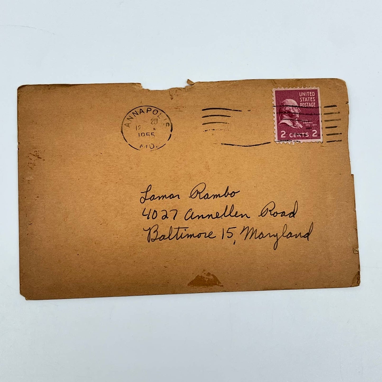 1955 QSL Radio Card W3ADO US Naval Academy Annapolis MD Lamar Rambo SC6