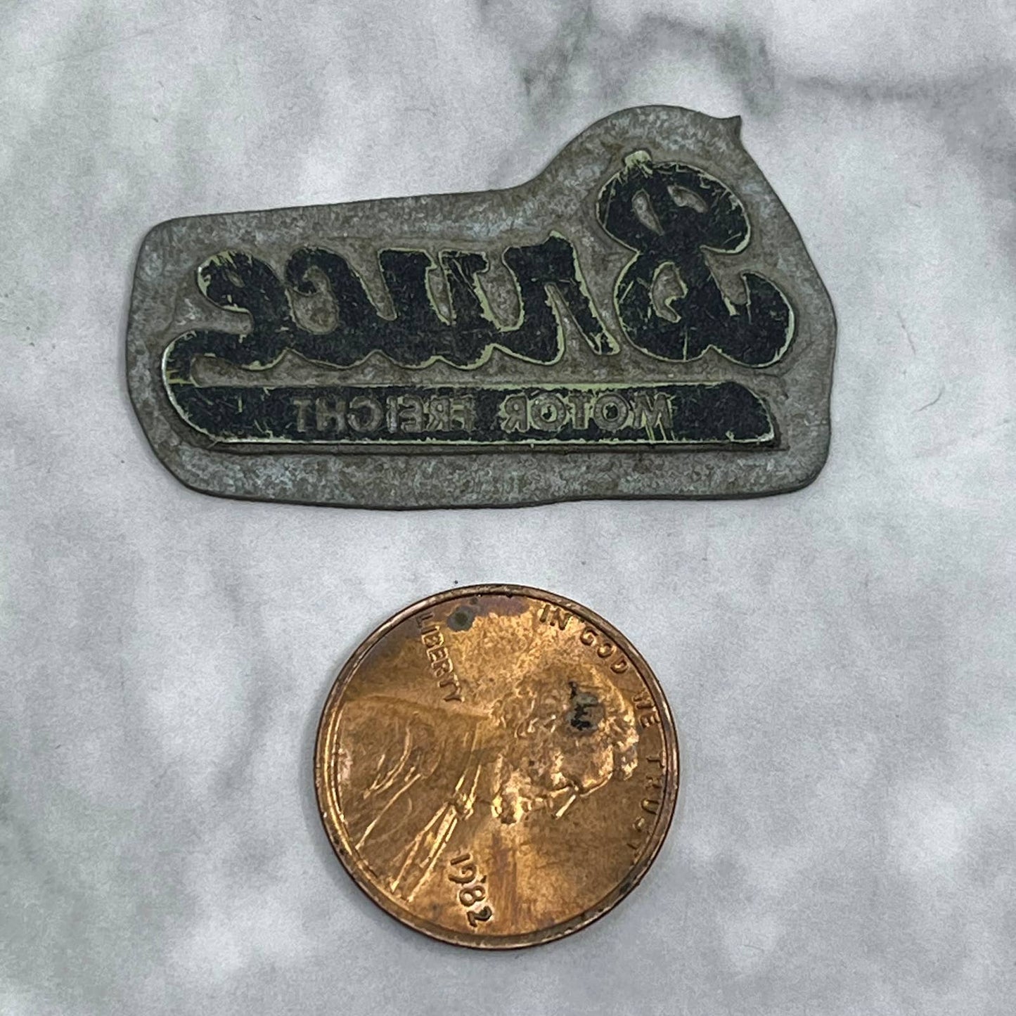 Vintage Printing Letterpress Printers Block Plate Bruce Motor Freight TJ57
