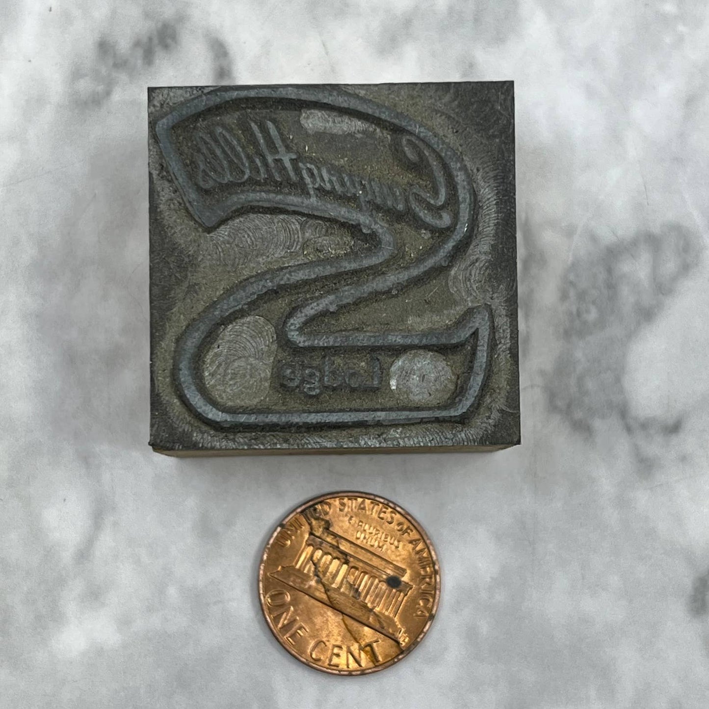 Vintage Printing Letterpress Printers Block Plate Singing Hills Lodge Logo TJ58