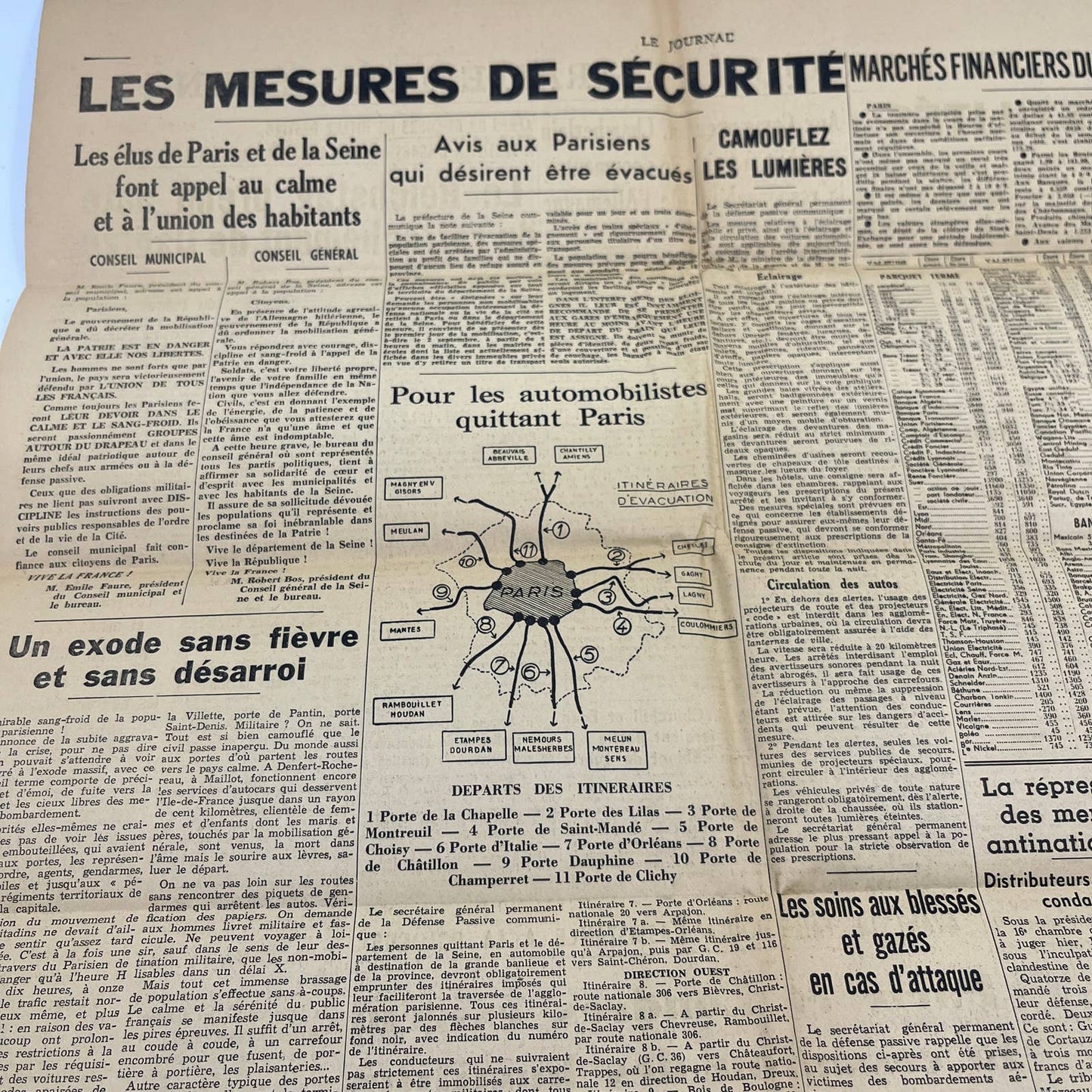 1939 WWII French Newspaper Sept 2 Le Journal Aggression Against Poland FL4