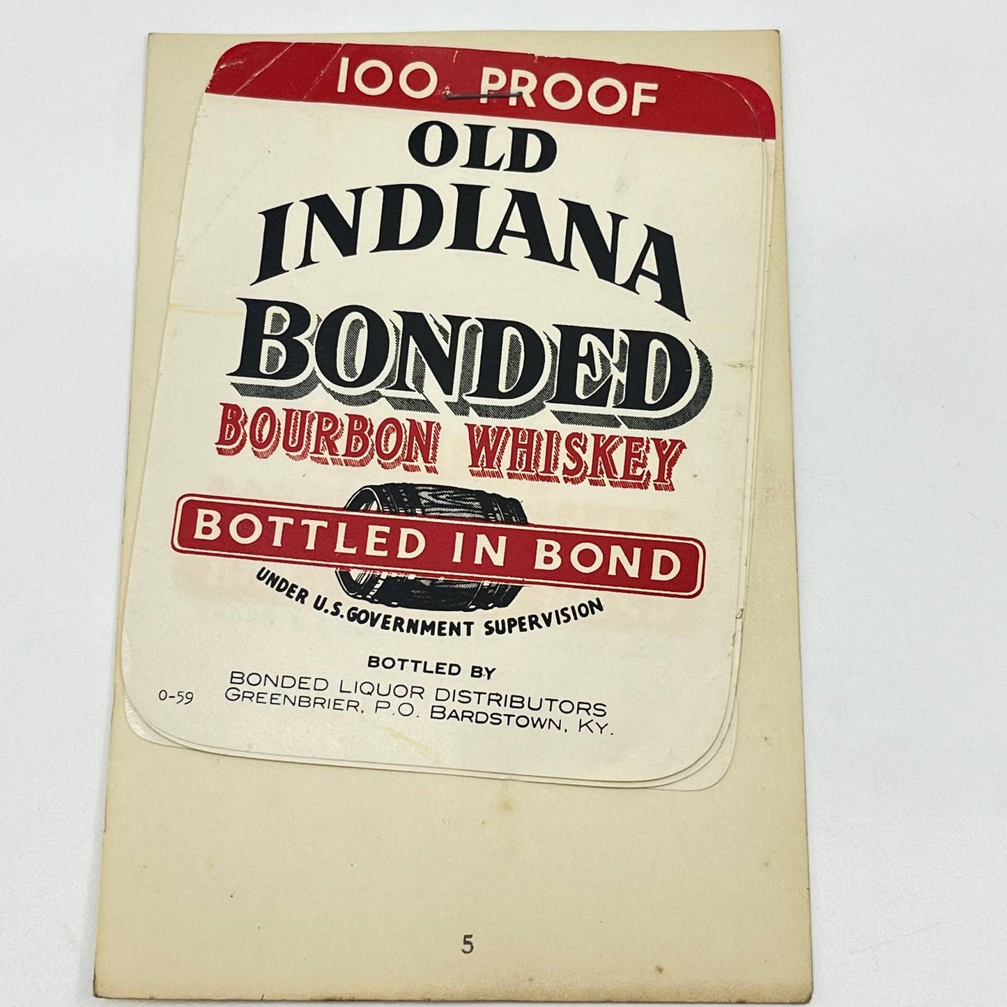 Old Indiana Whiskey Label Set of 3 Bonded Liquor Distributors Greenbrier KY