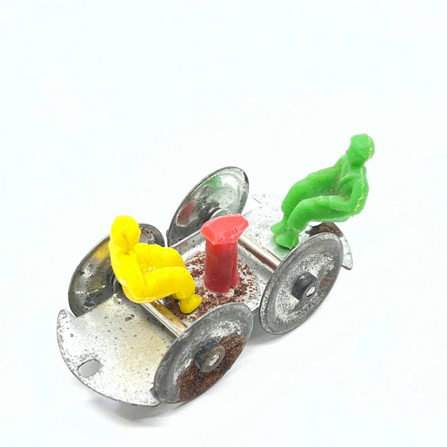 Vintage Train Pump Cart Tin Toy Celluloid Men SD6