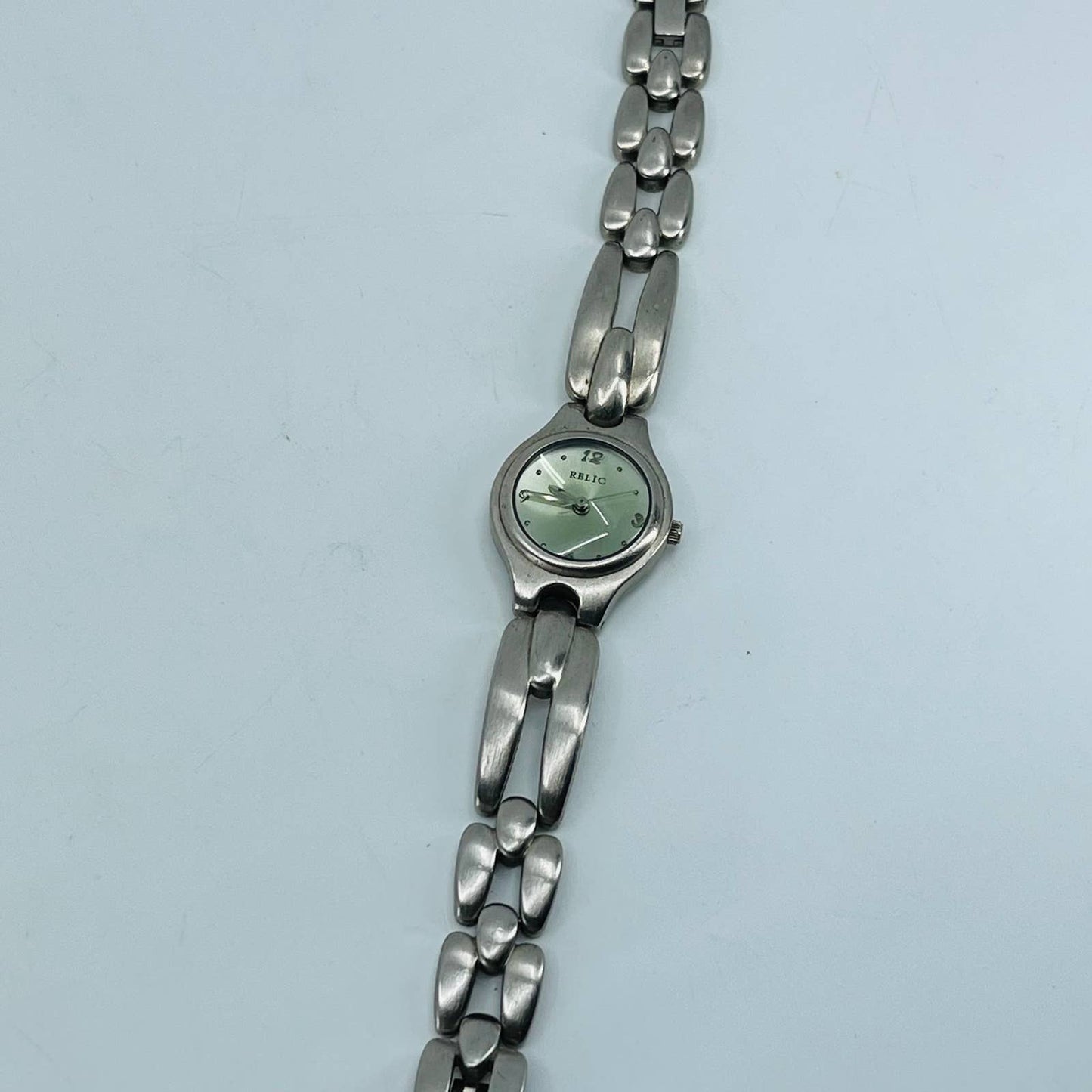Vintage Brushed Metal Relic Watch Metal Bracelet Clasp Band SA9