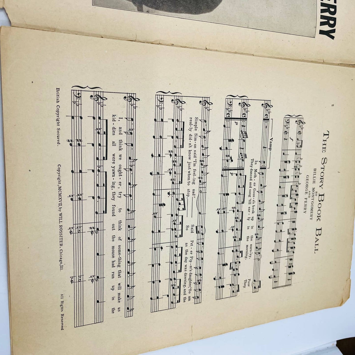 1917 The Story Book Ball Sheet Music Large Format Cat Fiddler Humpty Dumpty FL2