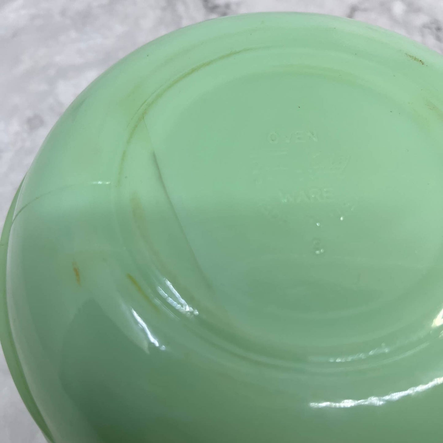Vintage Fire King Jadeite 2 Spout Skillet Batter Bowl 6" NICE TD6