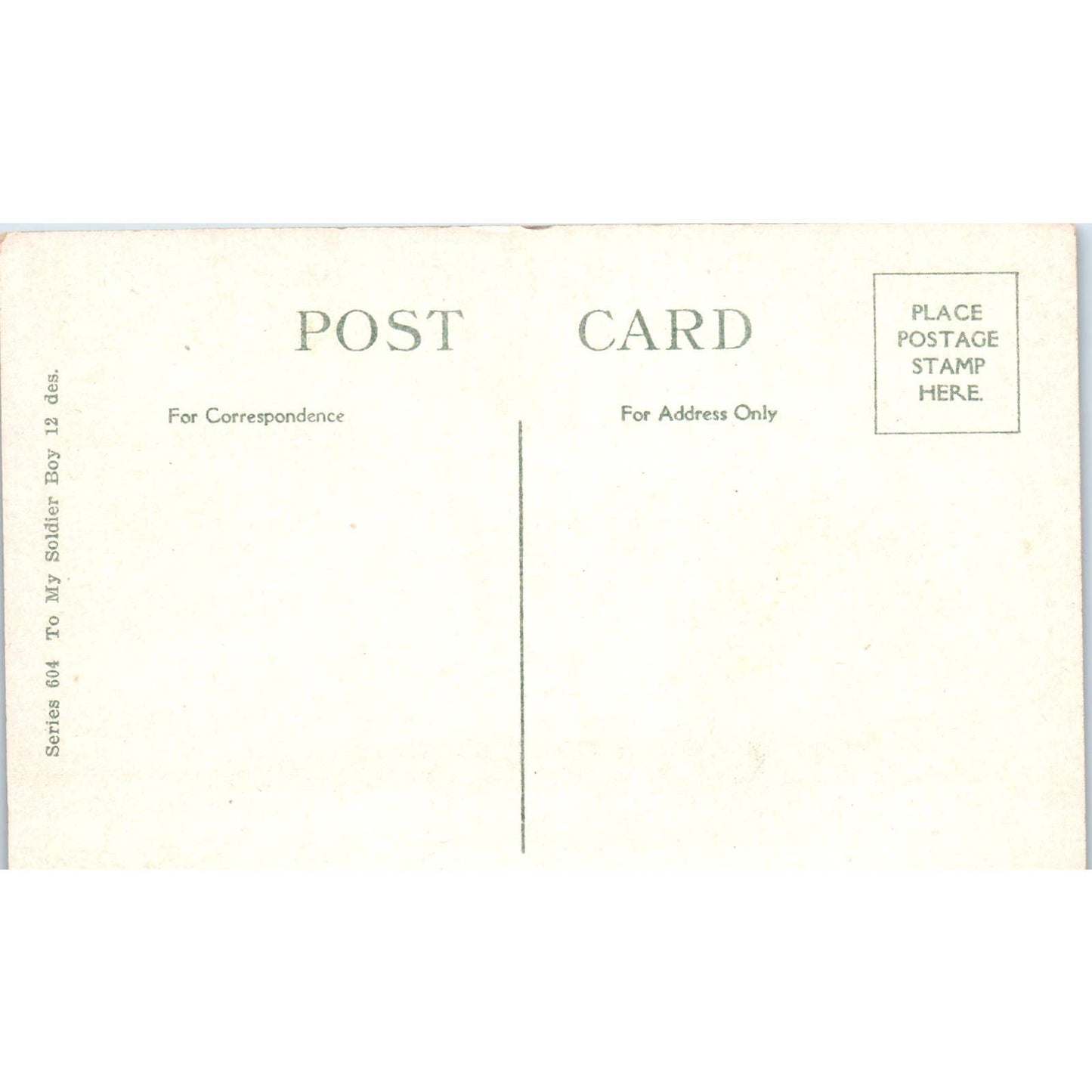 c1918 WWI Soldier Romance Postcard To My Soldier Boy Poem SE4