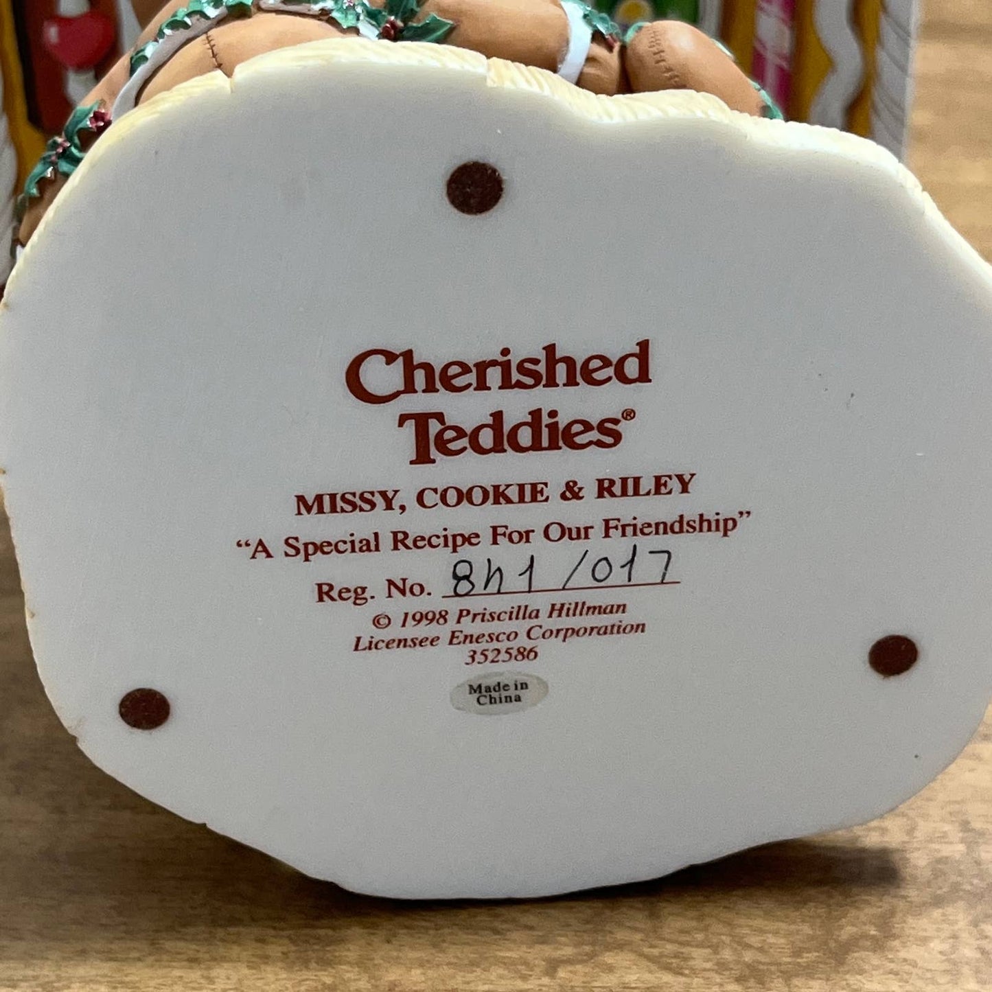 Vintage Cherished Teddies Sugar & Spice Bears Missy, Cookie & Riley In Box TA4