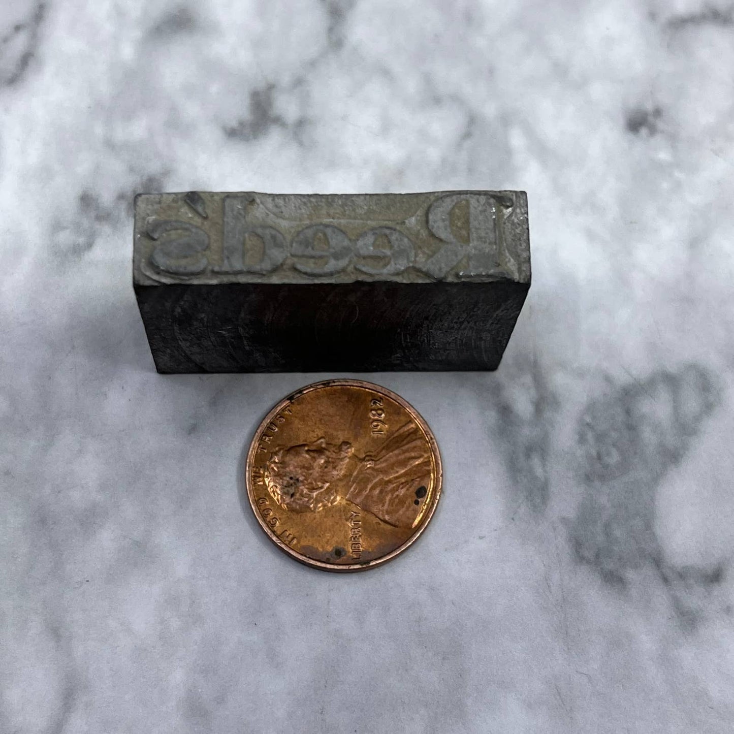 Vintage Printing Letterpress Printers Block Plate “Reed’s” TJ515