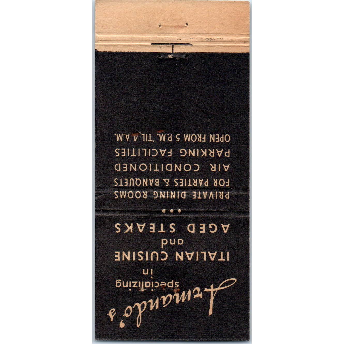 Armando's Restaurant and Cocktails Chicago Advertising Matchbook Cover SA1-M11