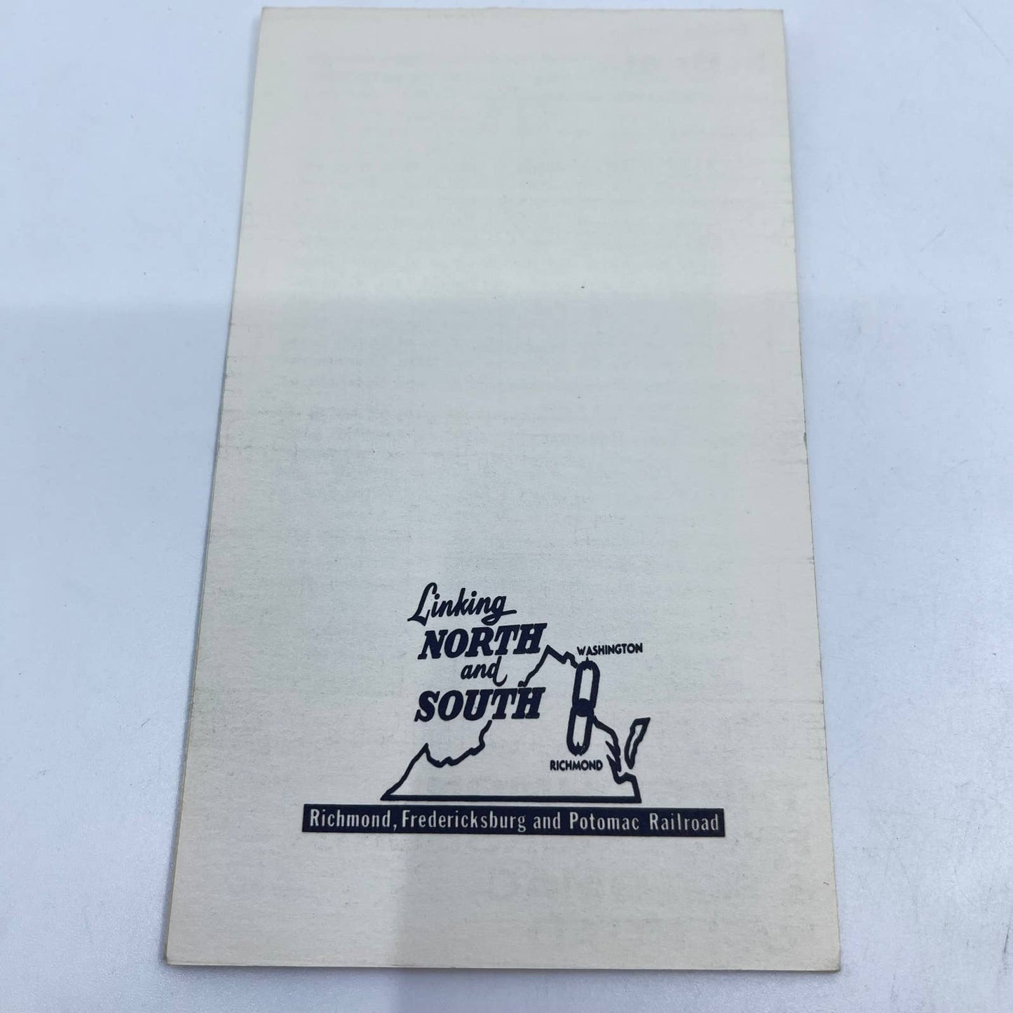Vintage The Richmond, Fredericksburg & Potomac Railroad Brochure & Memo AB2
