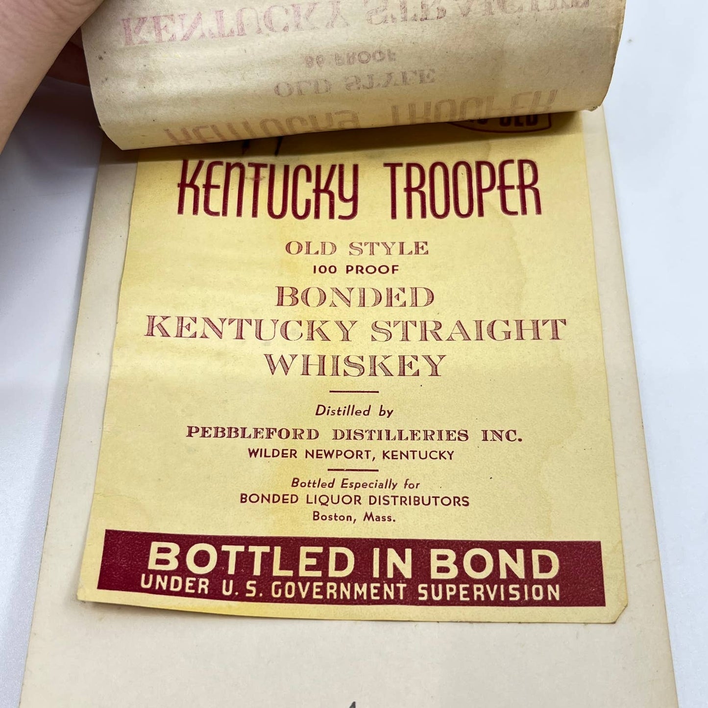 Kentucky Trooper Bourbon Whiskey Label Set of 4 Double Springs Greenbrier KY