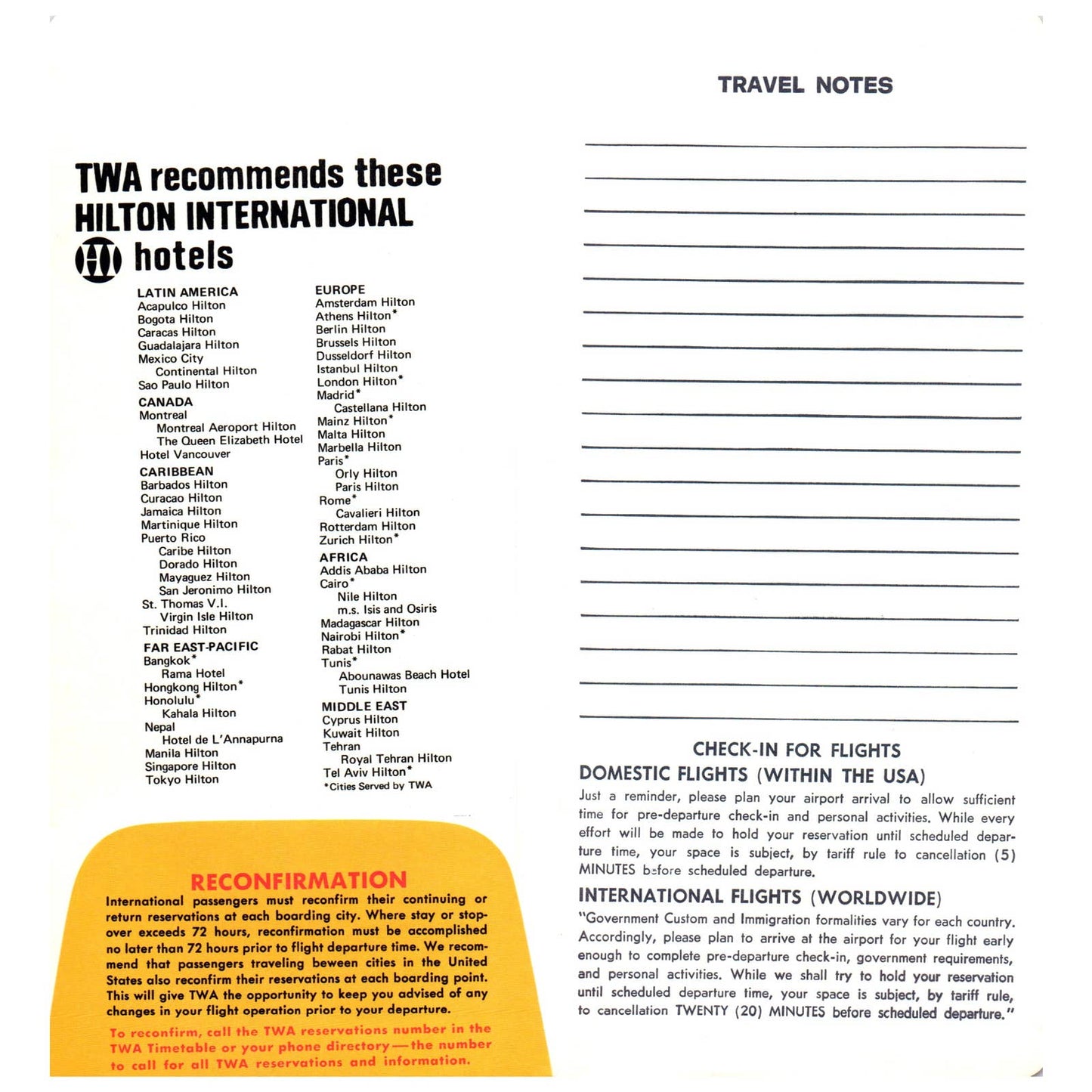 1960s TWA International Hilton Ticket Jacket Asia Bombay Taipei Okinawa SE4