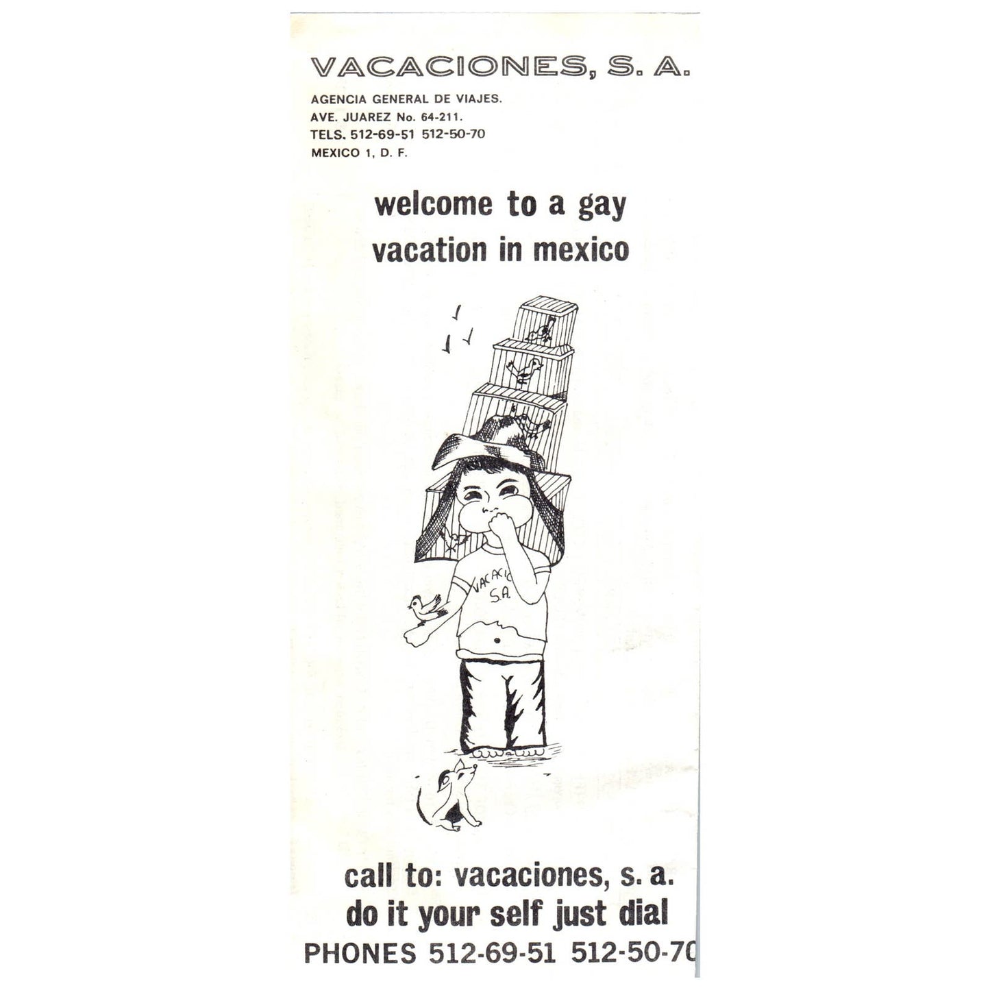 1960s Vacaciones S.A. Travel Agency Mexico City Vacations Travel Brochure SE4