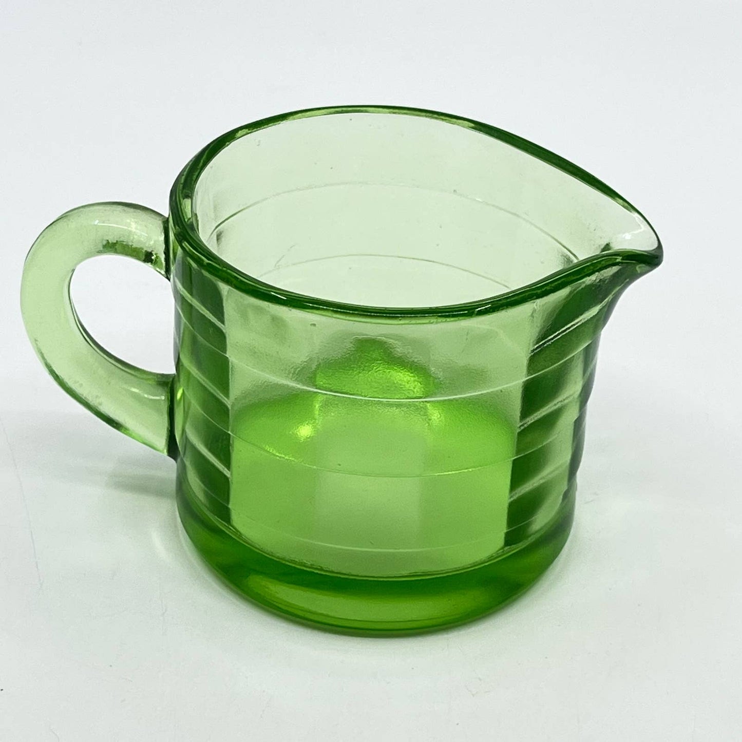 Vintage Depression Glass Block Pattern Creamer 2.5” TE4