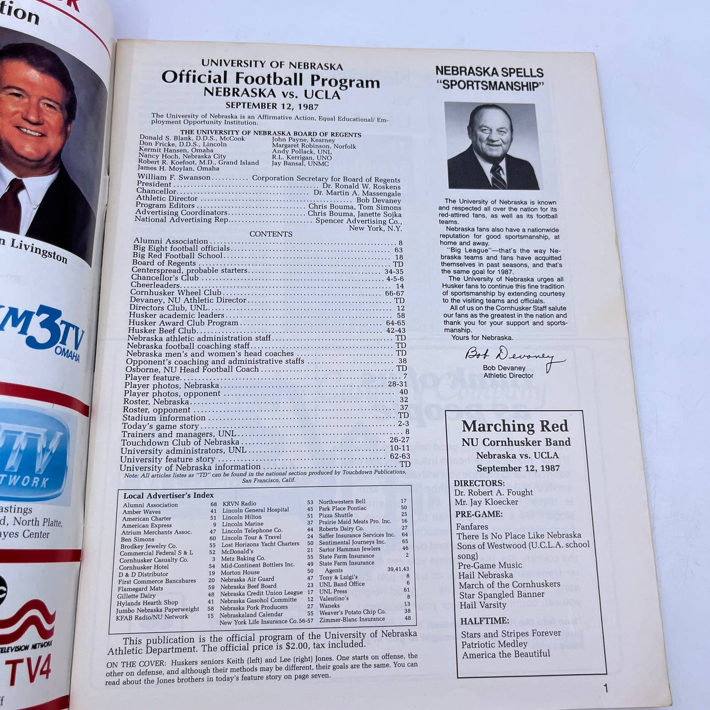 1989 Nebraska Cornhuskers vs. Iowa State Gameday Football Program TH6