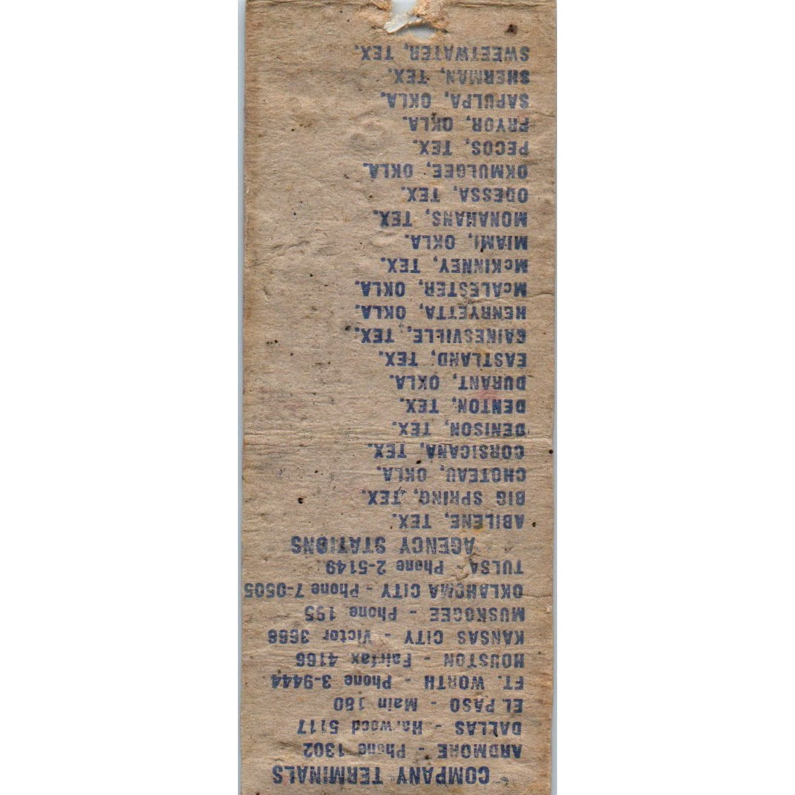Gillette Motor Transport Dallas Texas Advertising Matchbook Cover MM9-4