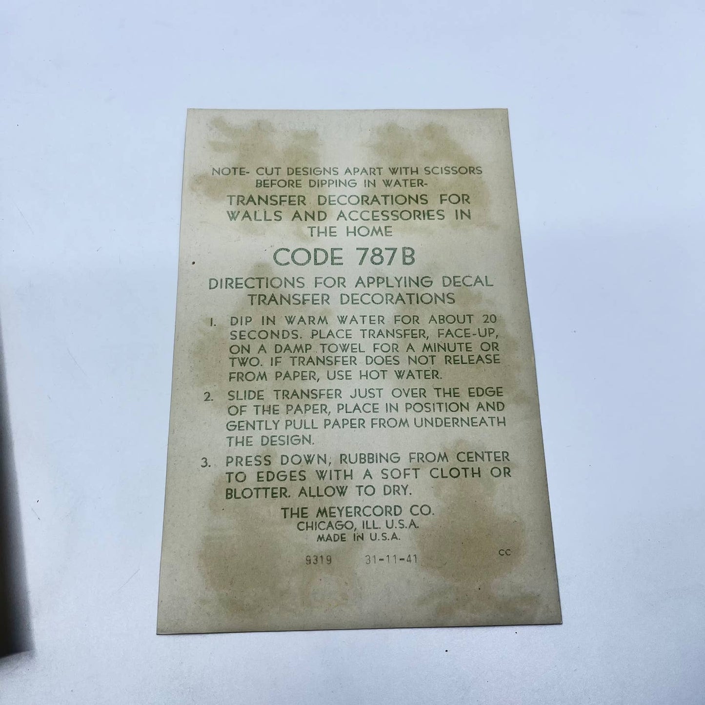 1940s Meyercord Decals Dutch Boy and Girl #787-B - 2 Sheets AB3