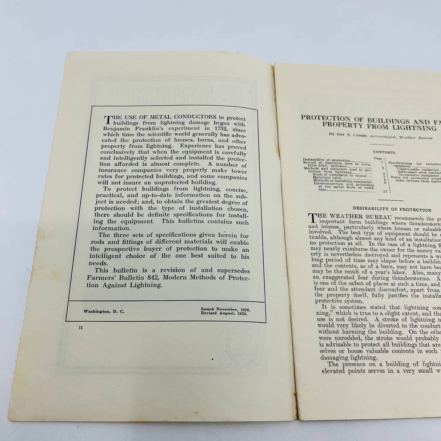 1930 Protection Of Buildings & Farm Property From Lightning Farmers #1512 SA7