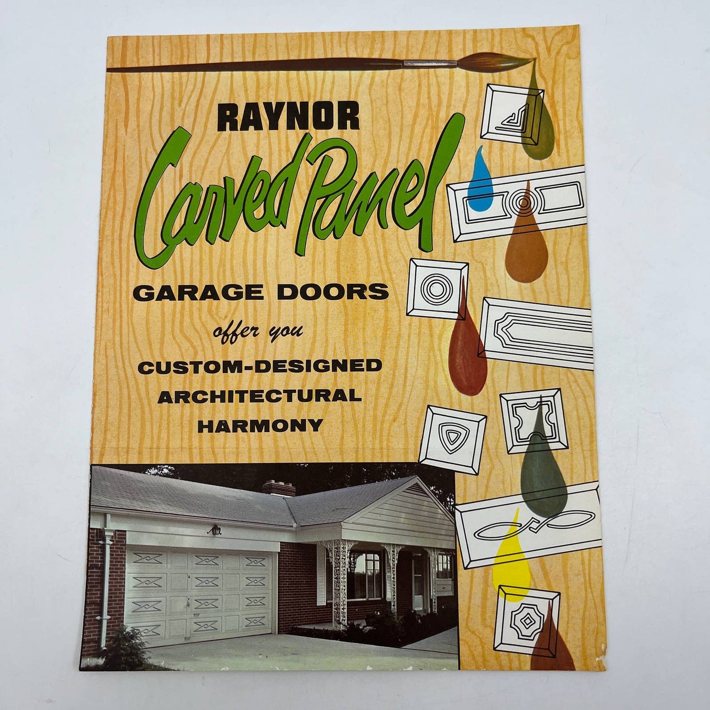1950s Raynor Carved Panel Garage Doors Advertising Brochure Booklet AC8