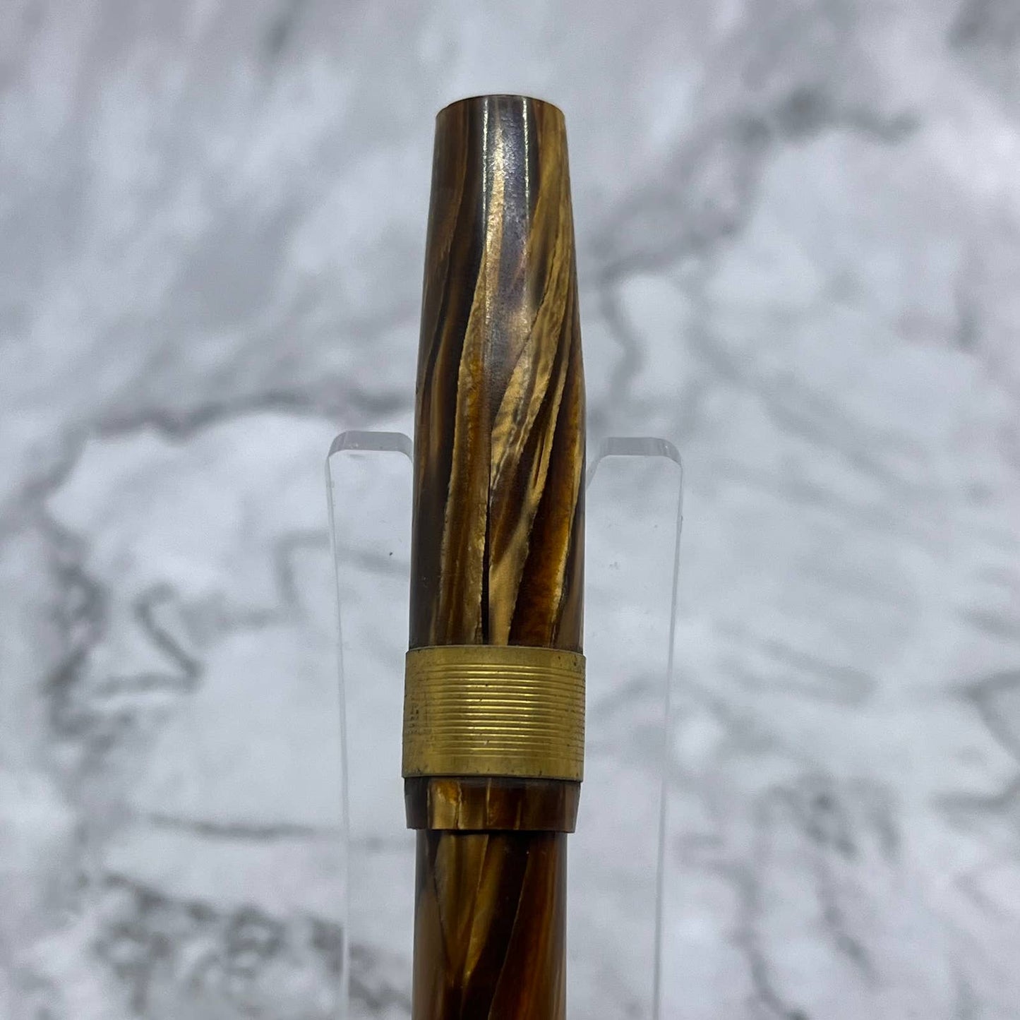 Vintage Marbleized Amber Cellluloid Fountain Pen Small Nib SE6