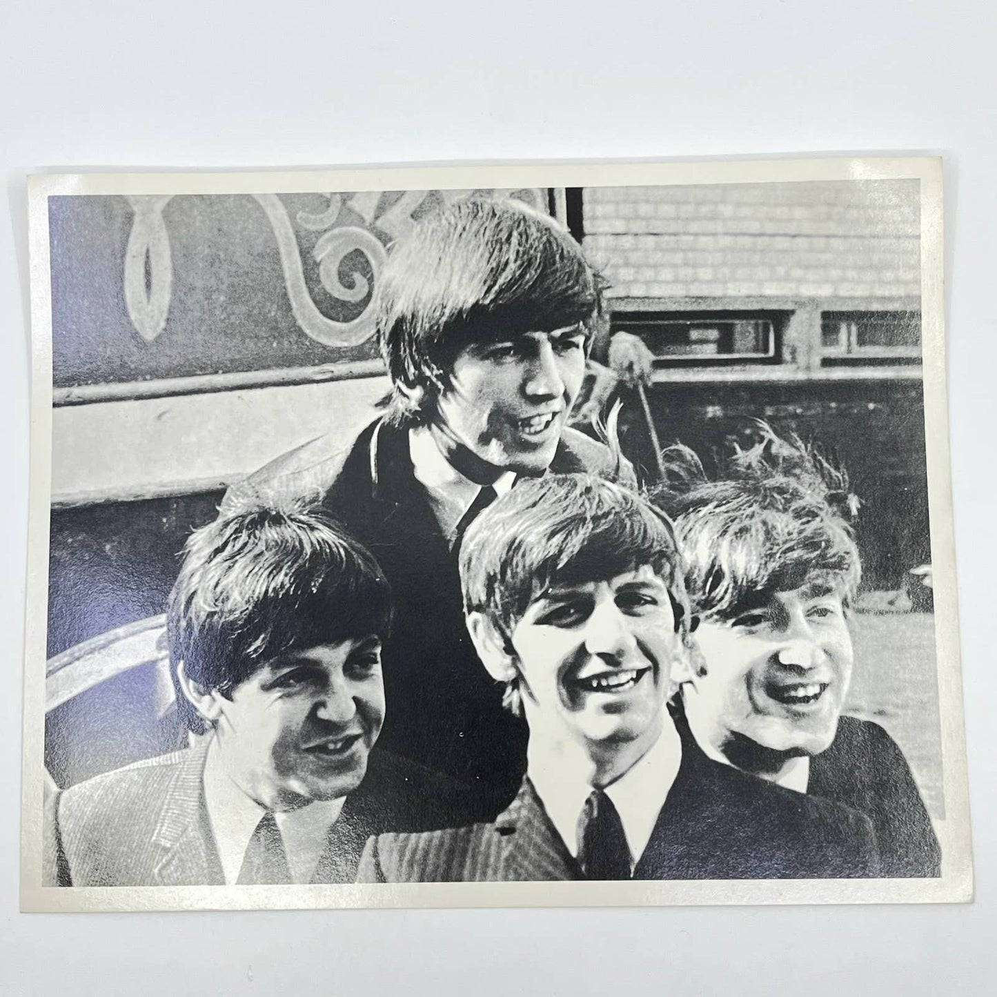 Vintage The Beatles Group Photo Portrait Black & White 8x10 AB4-9