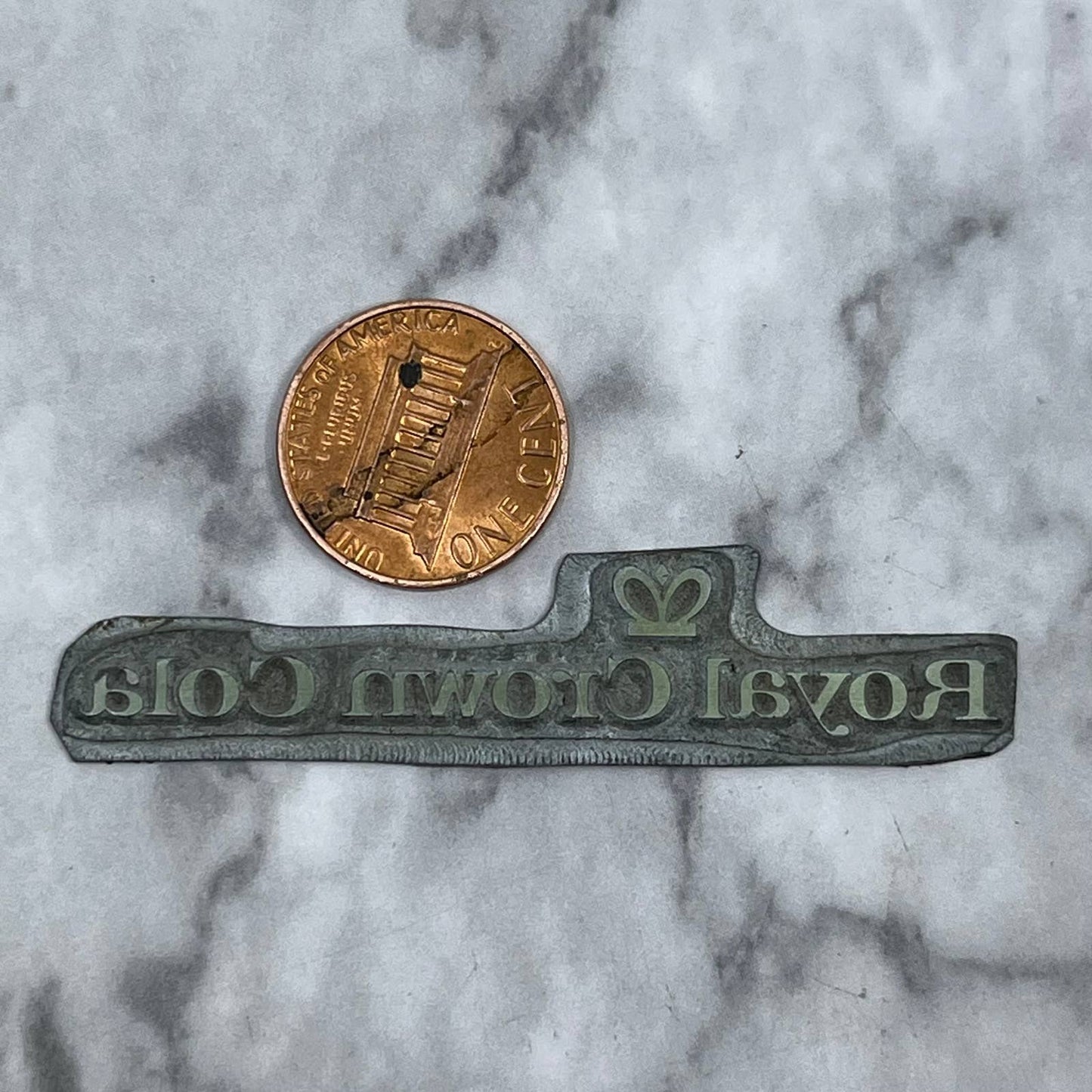 Vintage Printing Letterpress Printers Block Plate Royal Crown Cola Logo TJ514
