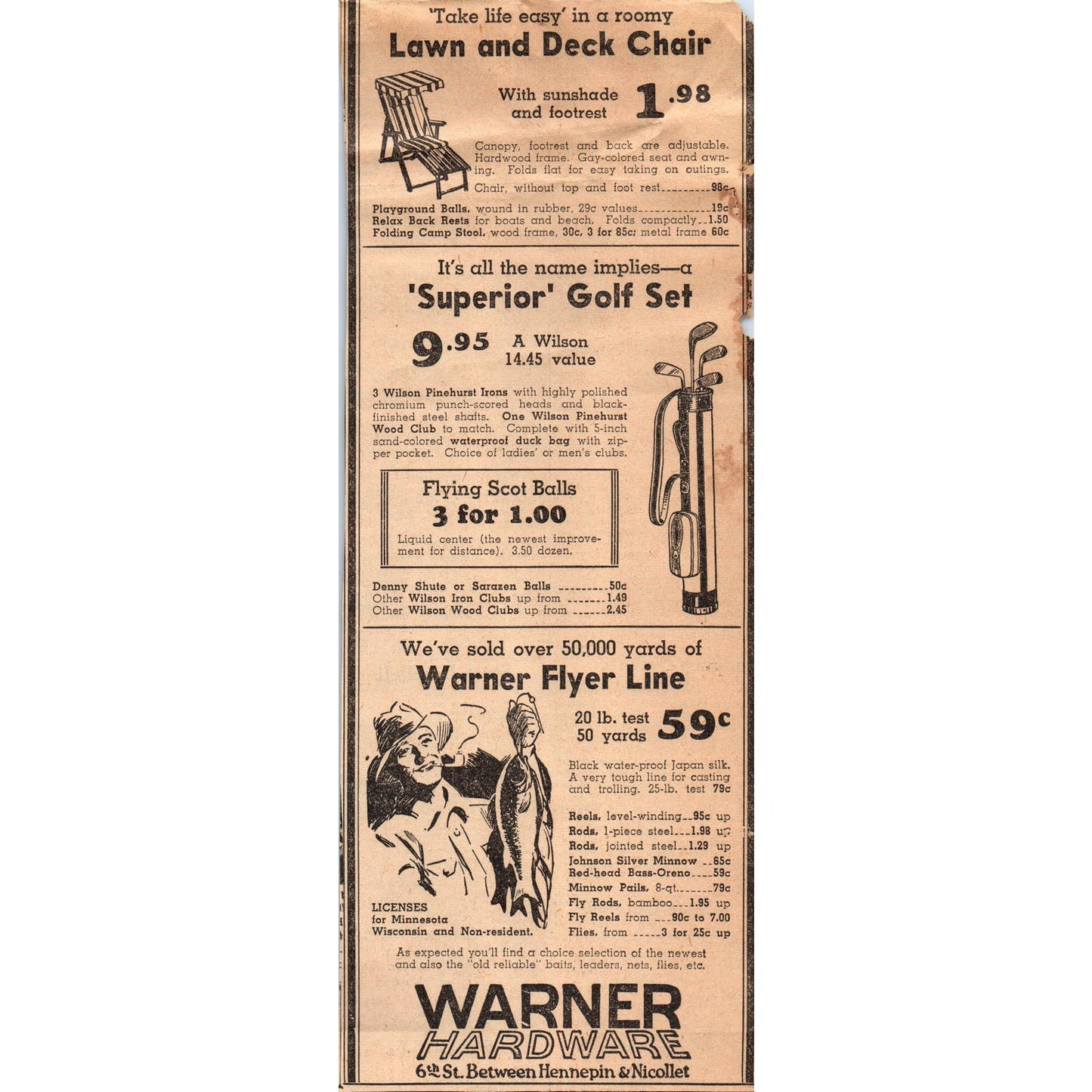 1935 Minneapolis Journal Newspaper Ad Werner Hardware Hennepin & Nicollet FL5-3