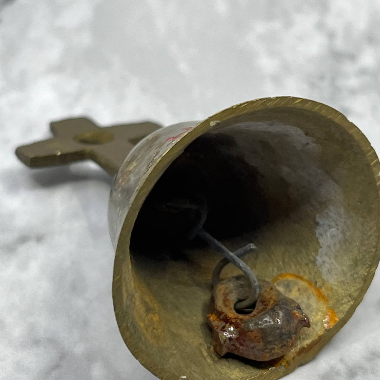 Vintage Brass Bell Boot Hill Cemetary Souvenir Cross SA2