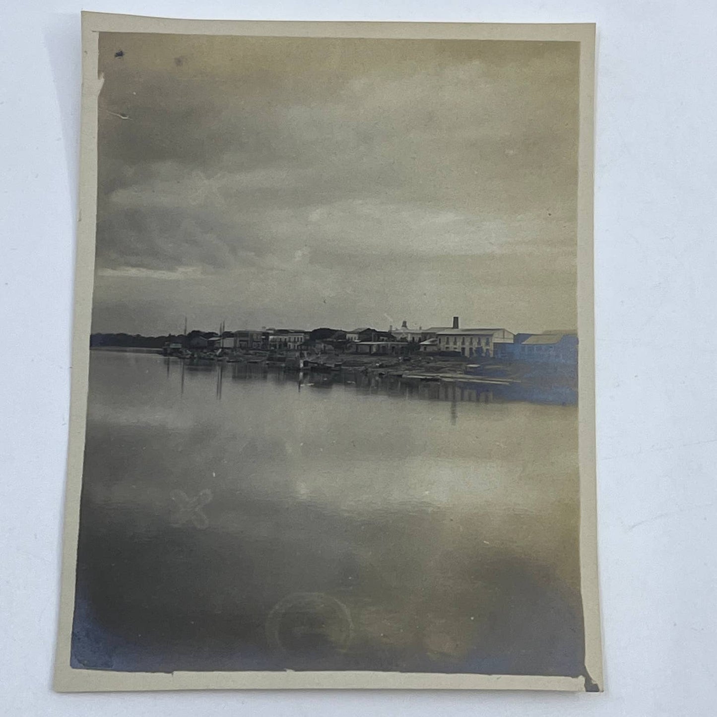 1903 Original Sepia Photograph View of Shoreline San Juan Bautista Tabasco AC7