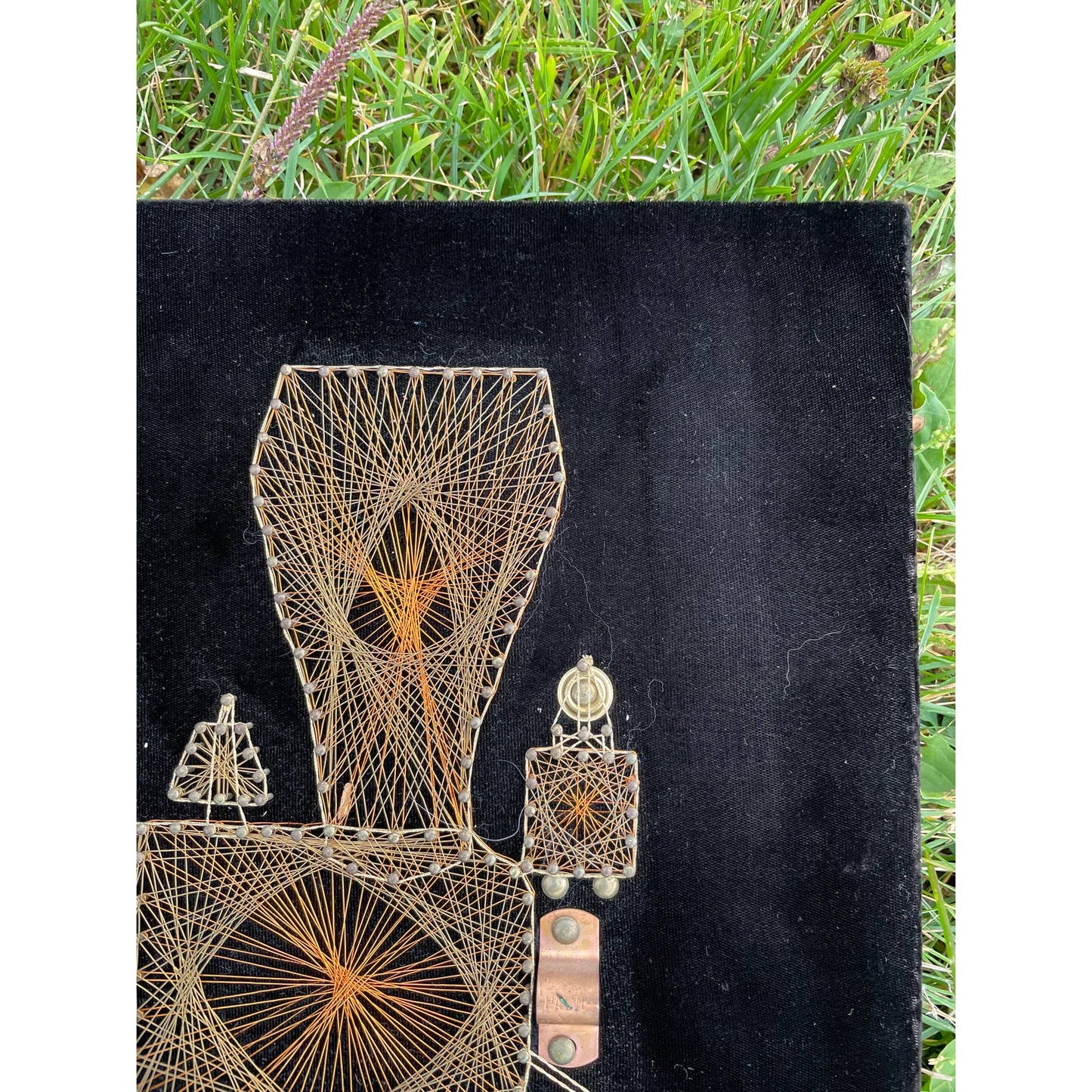 Vintage Handmade Steampunk 1970s/1980s Retro Train Locomotive Wire Wall Art