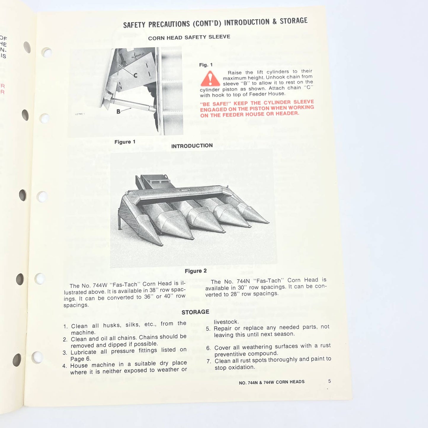 Original 1978 New Idea Operator's Manual US-187 744N 744W Uni-Corn Heads TB9