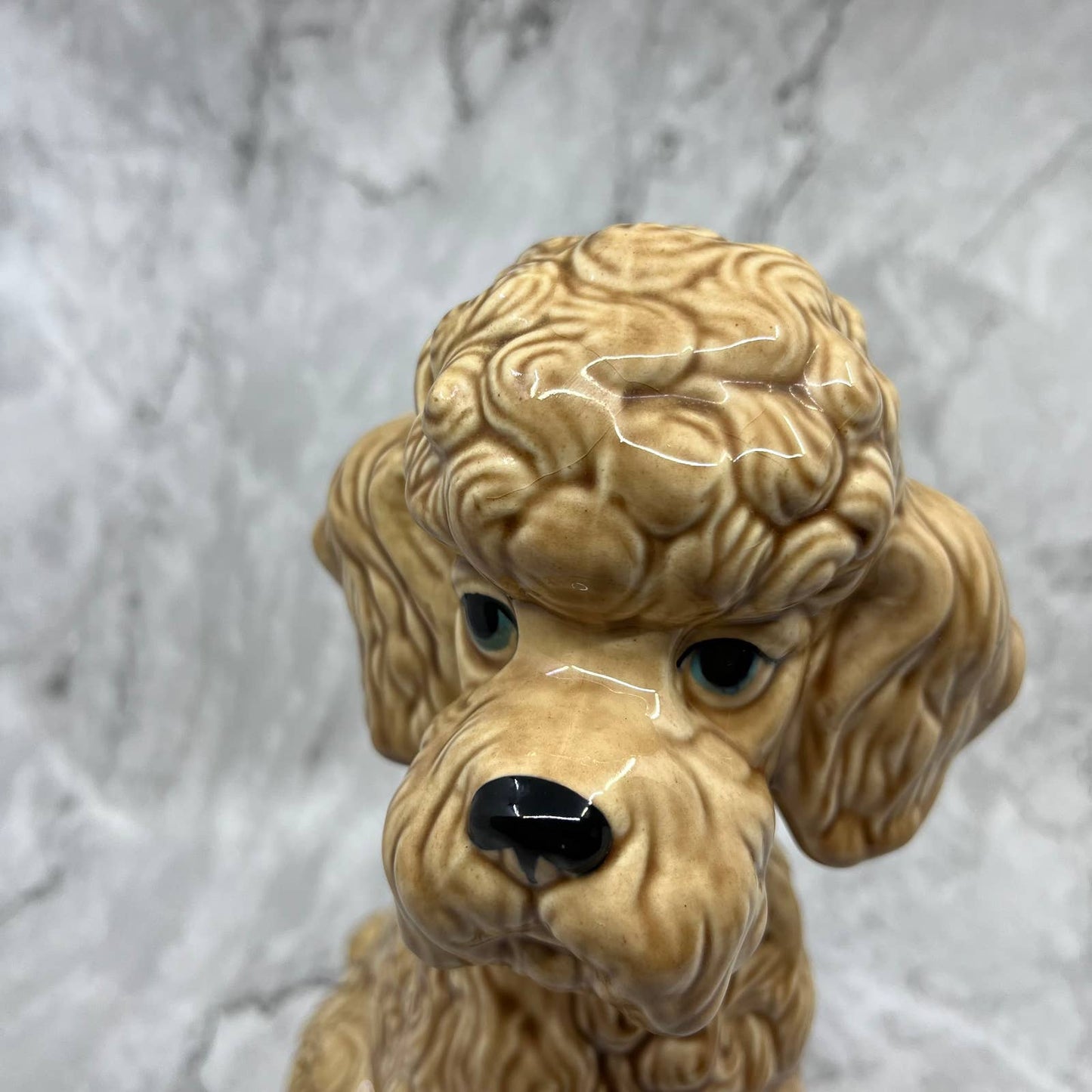 Vintage Ceramic Poodle Dog Sculpture 11” Brown Ceramica De Cuernavaca TJ2