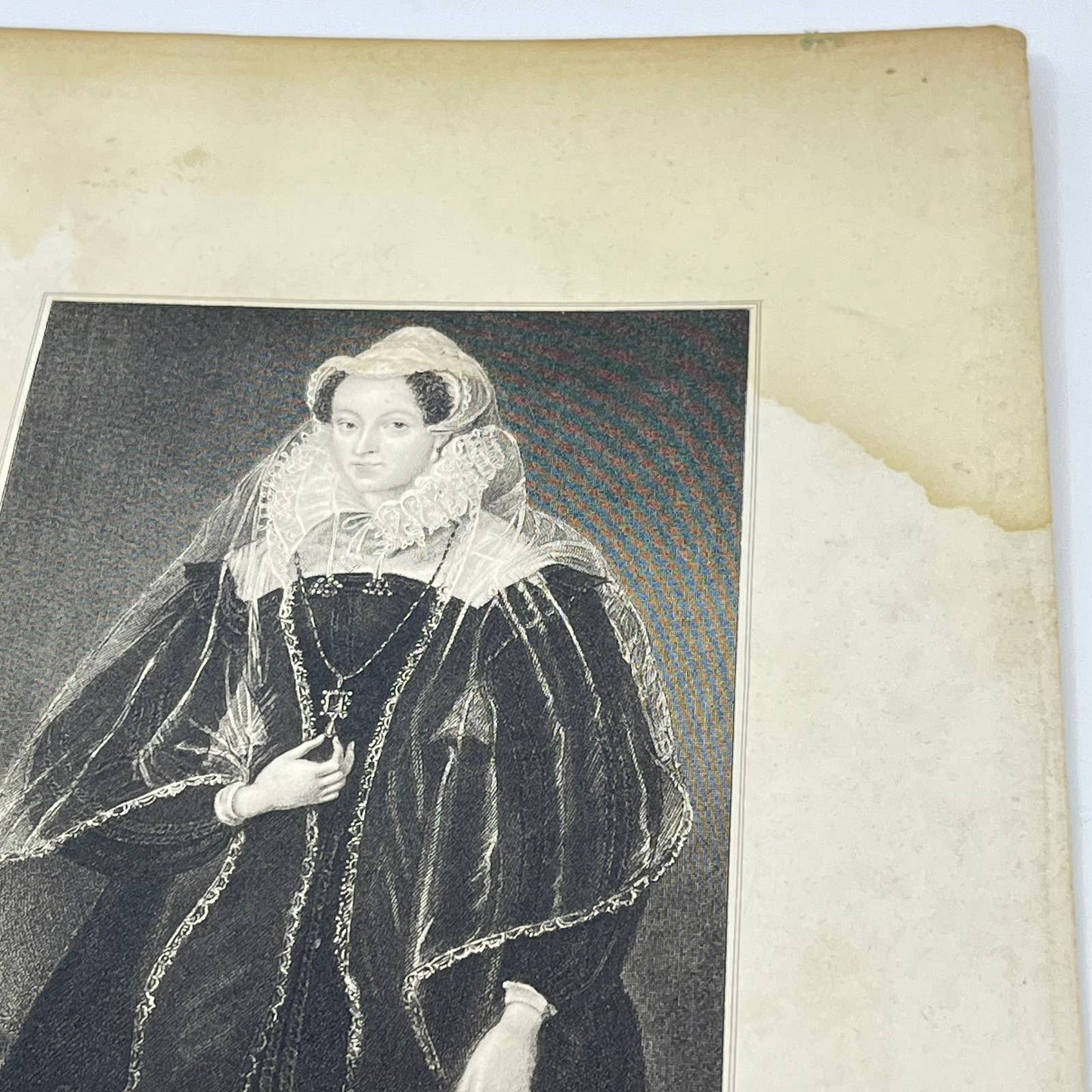 1824 Engraving Art Print Mary Queen of Scots 1587 AB3