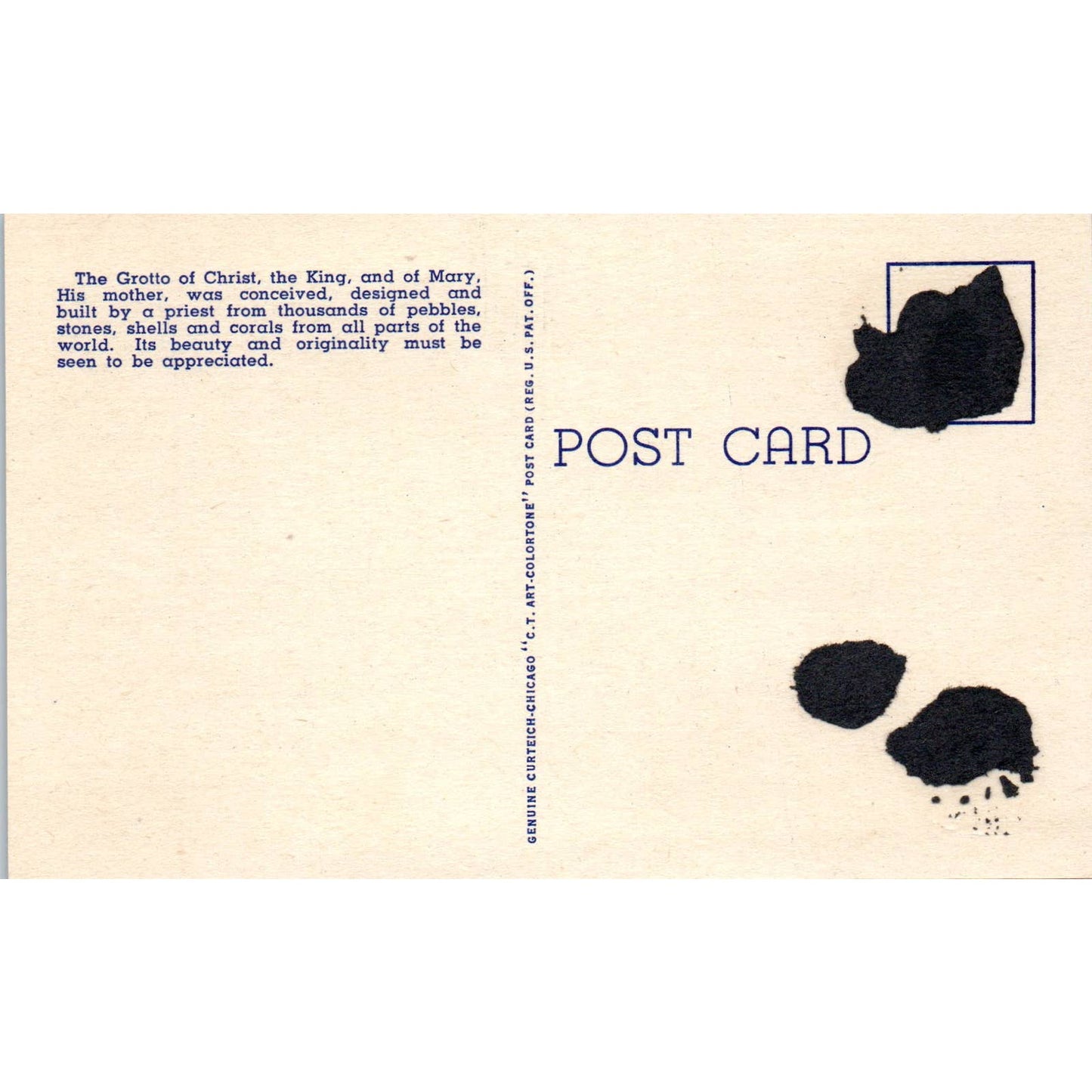 Front View of Grotto at Dickeyville Wisconsin Original Postcard TJ9-P3