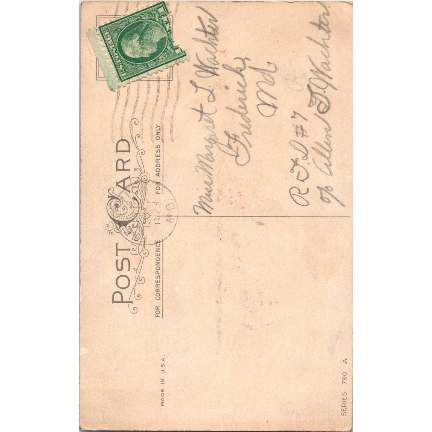 Face in Flower Sunflower Valentine Helen E Jeffers 1923 Original Postcard TK1-27