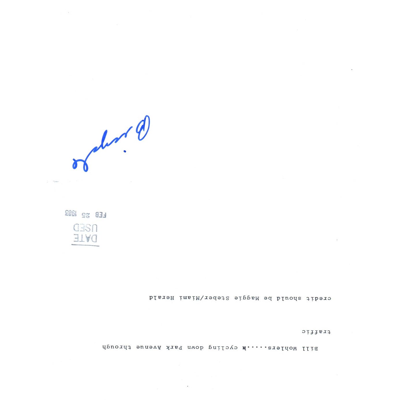 1983 Press Photo Cycling Bill Wohlers Biking Down Park Ave Miami FL 8x10" AD3