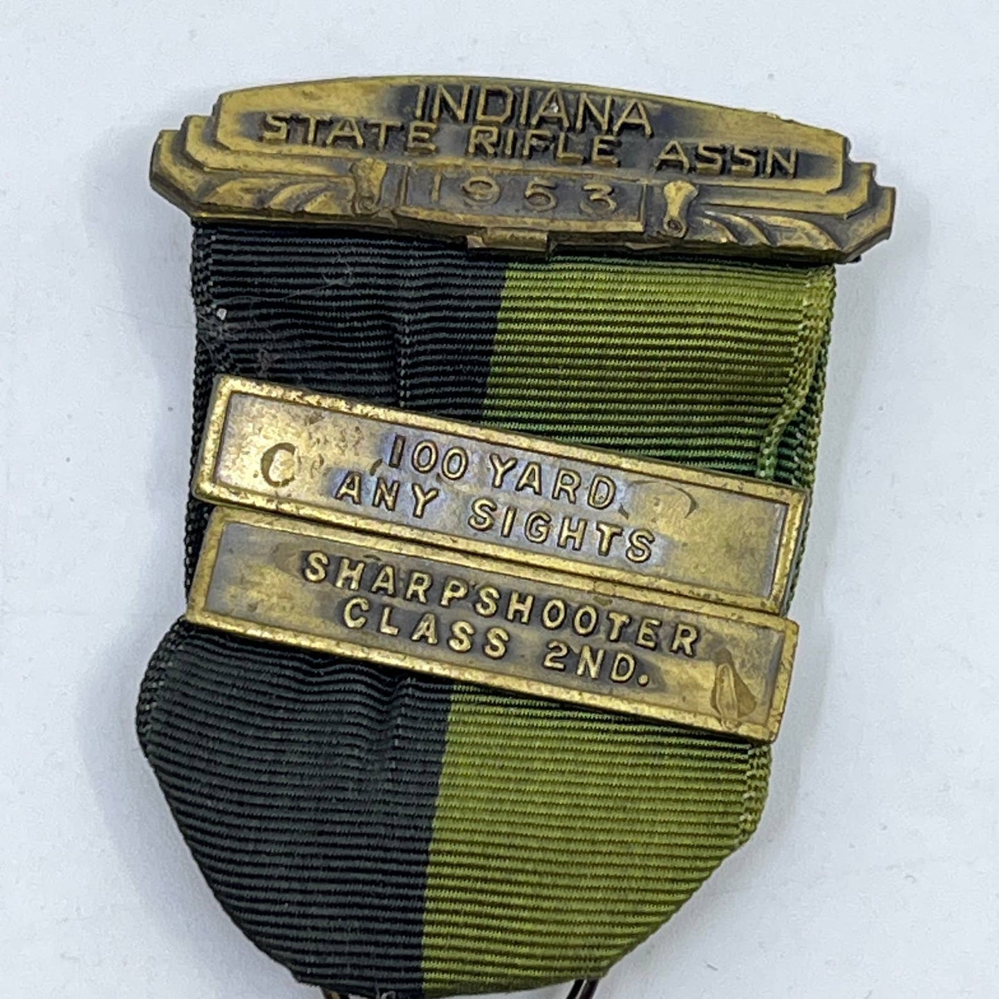 1953 Pin Medal Indiana State Rifle Association Sharpshooter 100yds Any Sight SD8